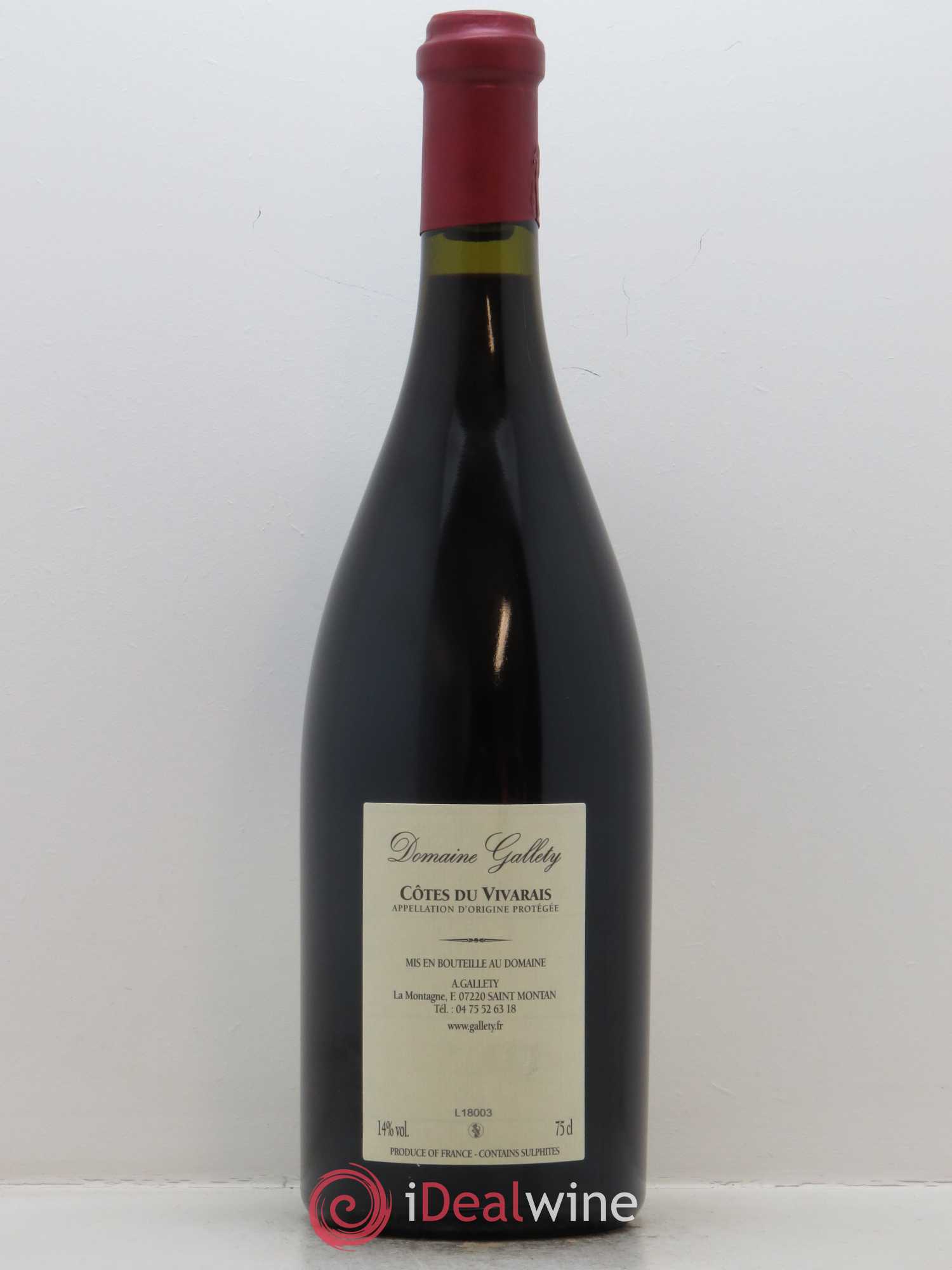 Côtes du Vivarais La Ligure Gallety (Domaine) 2014 - Lot de 1 bouteille - 1