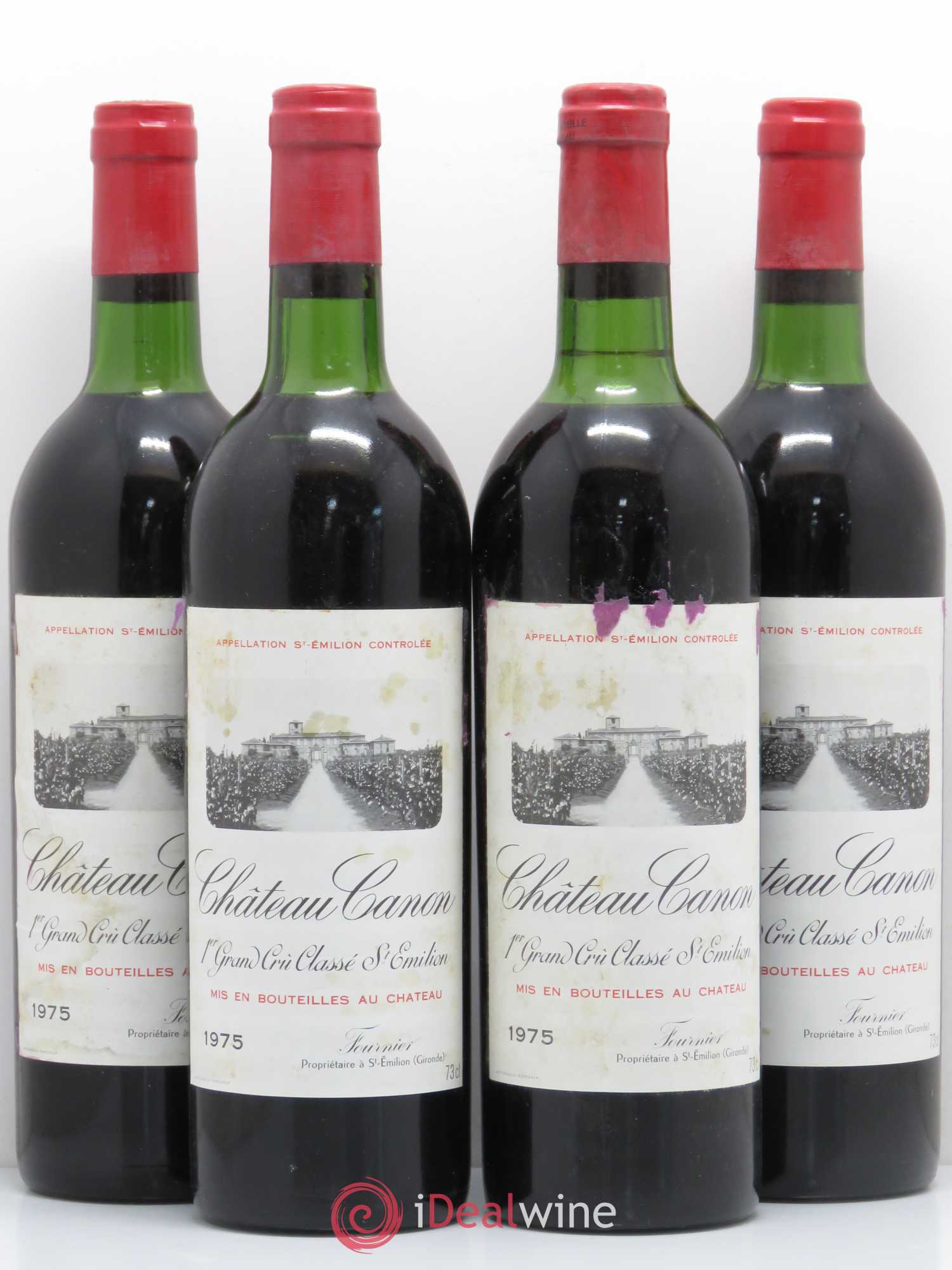 Château Canon 1er Grand Cru Classé B 1975 - Lot de 4 bouteilles - 0