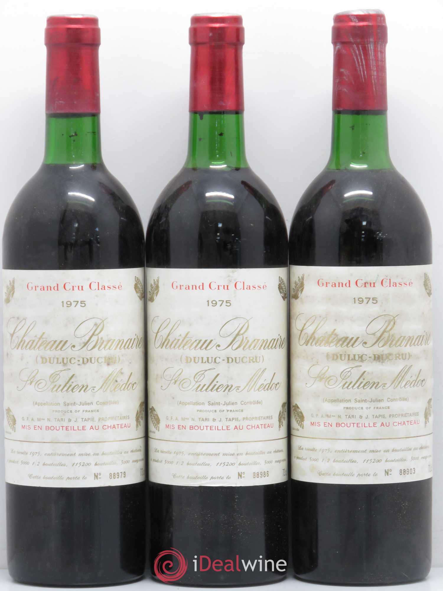 Château Branaire Ducru 4ème Grand Cru Classé 1975 - Lot de 6 bouteilles - 1
