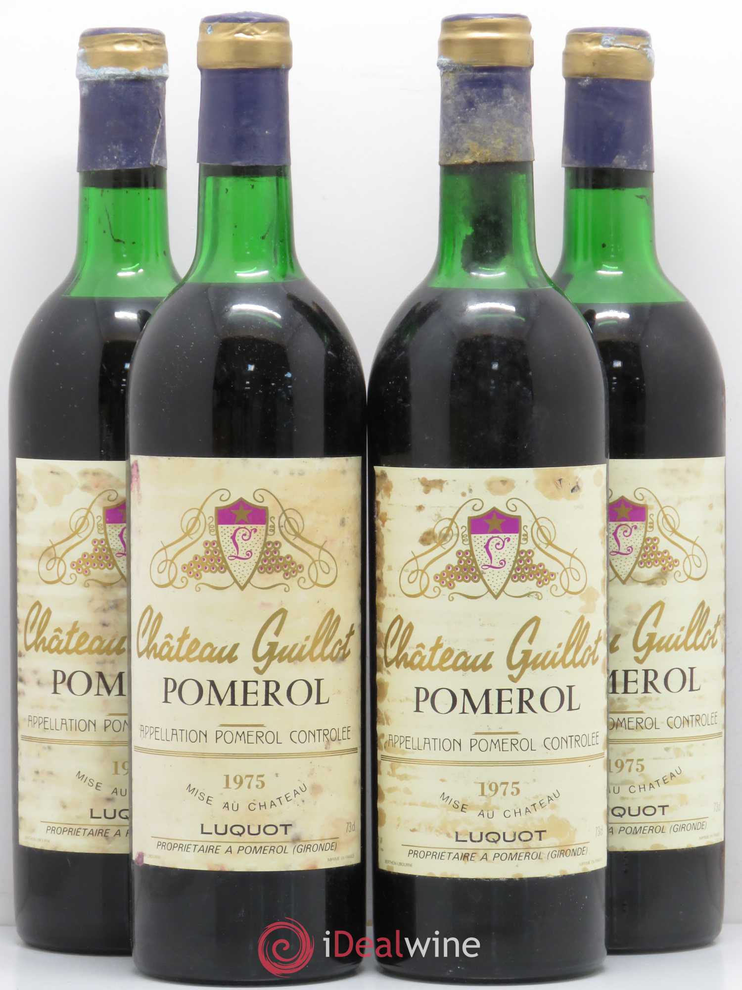 Château Guillot (sans prix de réserve) 1975 - Lot de 4 bouteilles - 0