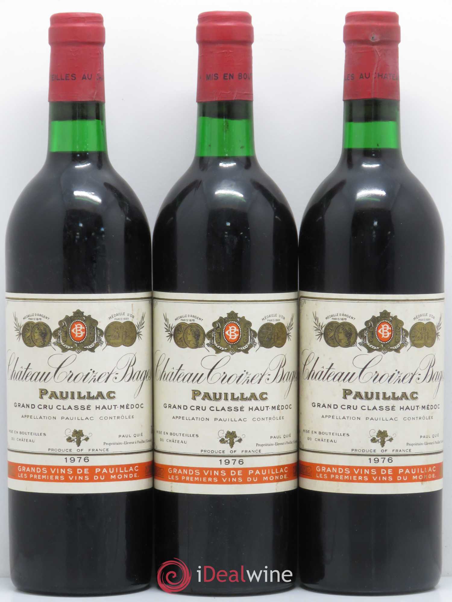 Château Croizet Bages 5ème Grand Cru Classé 1976 - Lot de 12 bouteilles - 1