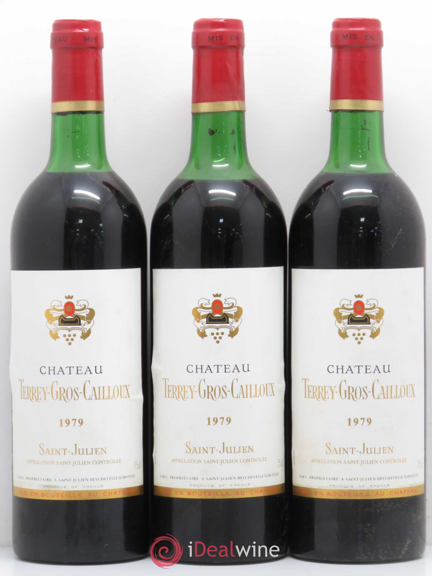 Château Terrey Gros Cailloux Cru Bourgeois 1979 - Lot de 3 bouteilles - 0