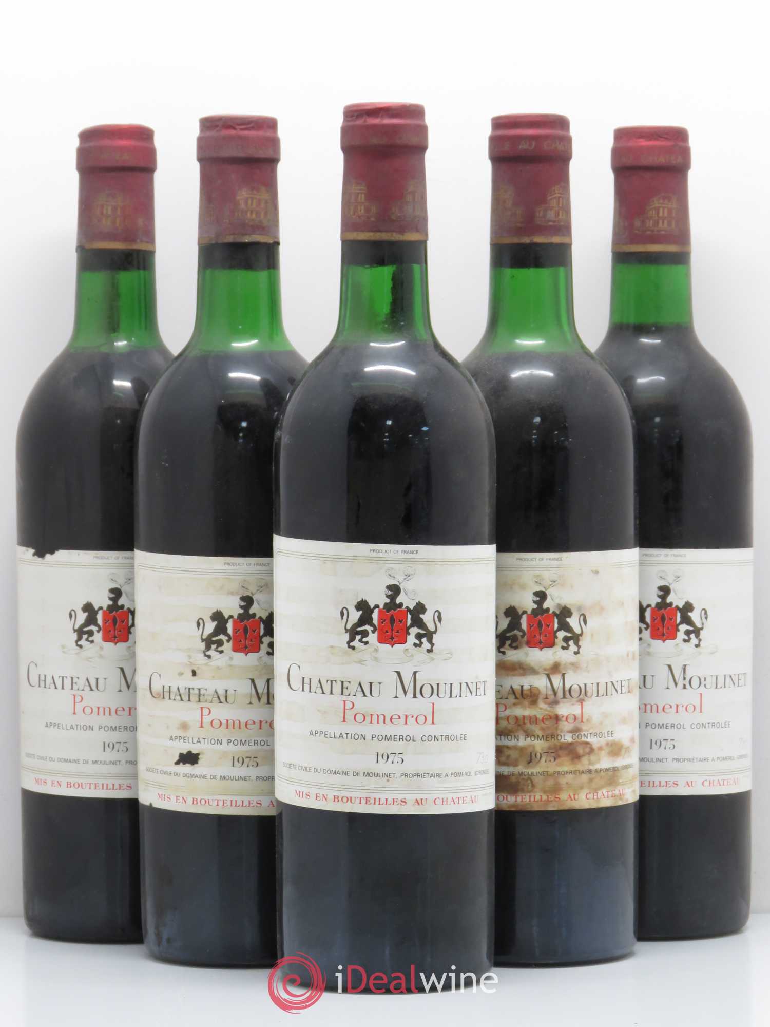 Château Moulinet 1975 - Lot de 5 bouteilles - 0