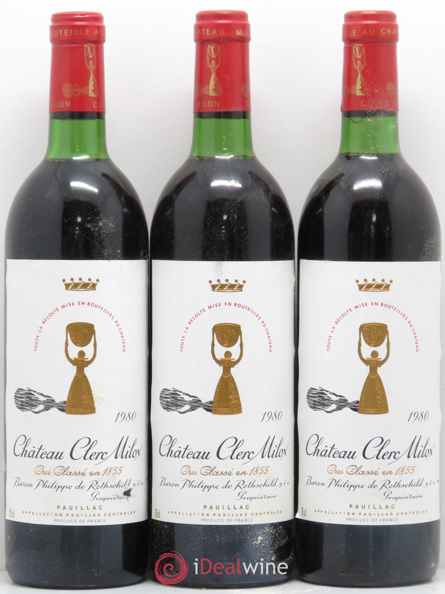 Château Clerc Milon 5ème Grand Cru Classé 1980 - Lotto di 6 bottiglie - 1