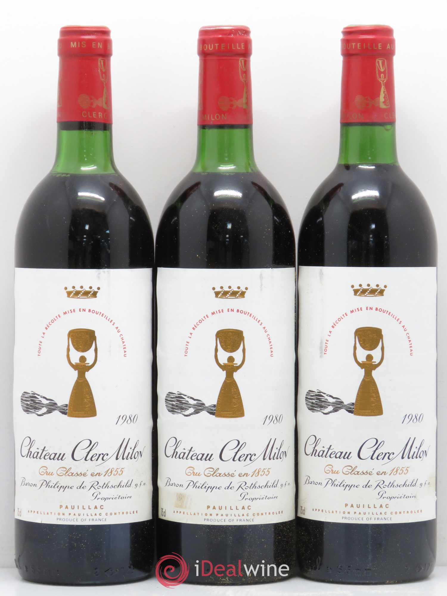 Château Clerc Milon 5ème Grand Cru Classé 1980 - Lot de 12 bouteilles - 1