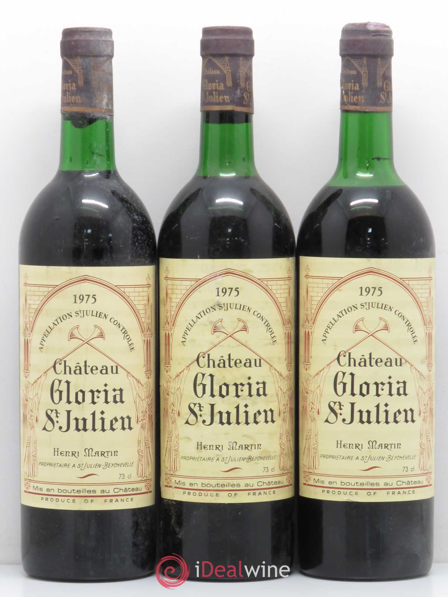Château Gloria 1975 - Lot de 3 bouteilles - 0