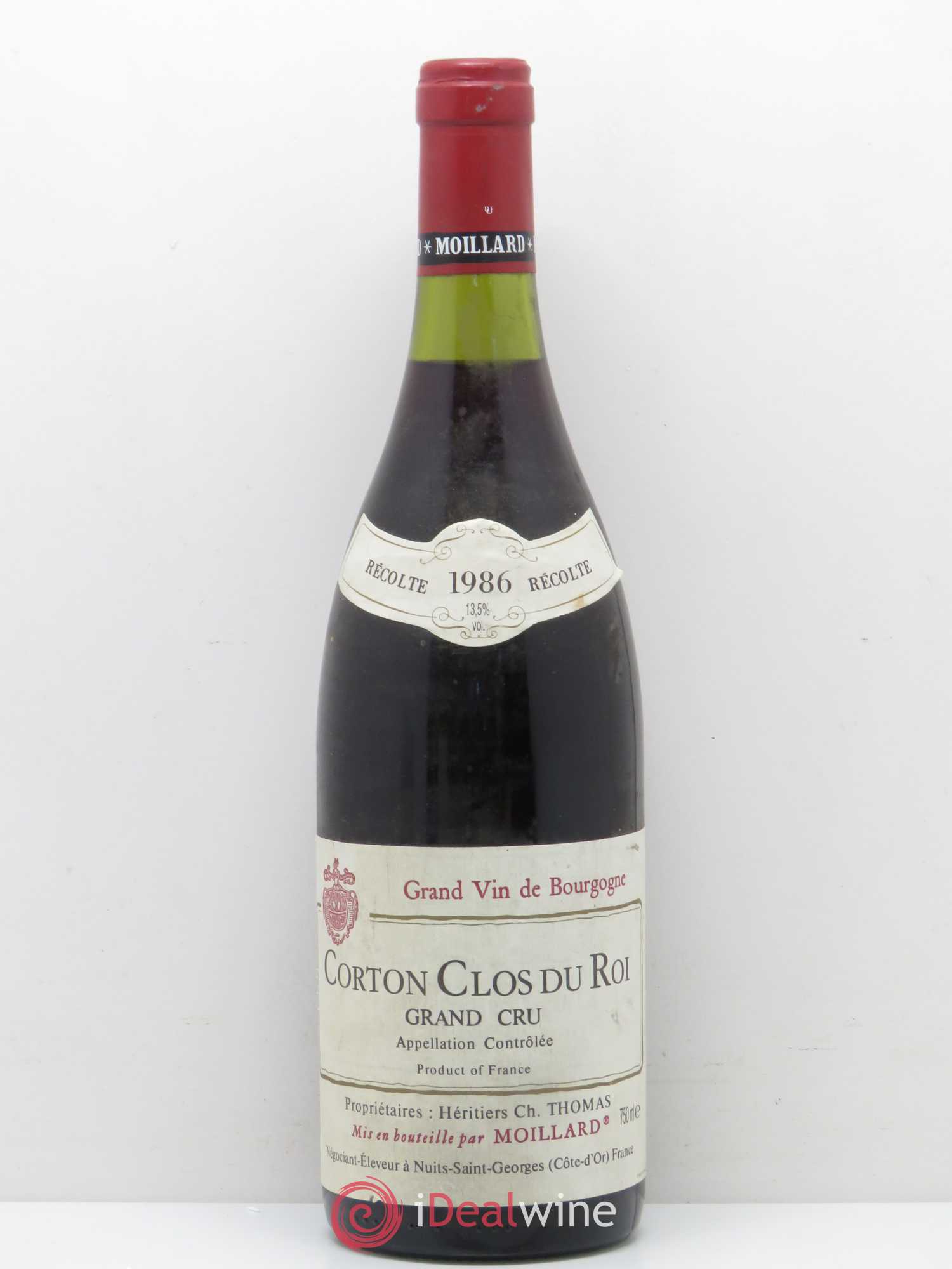 Corton Grand Cru Clos du Roi Domaine Moillard 1986 - Posten von 1 Flasche - 0