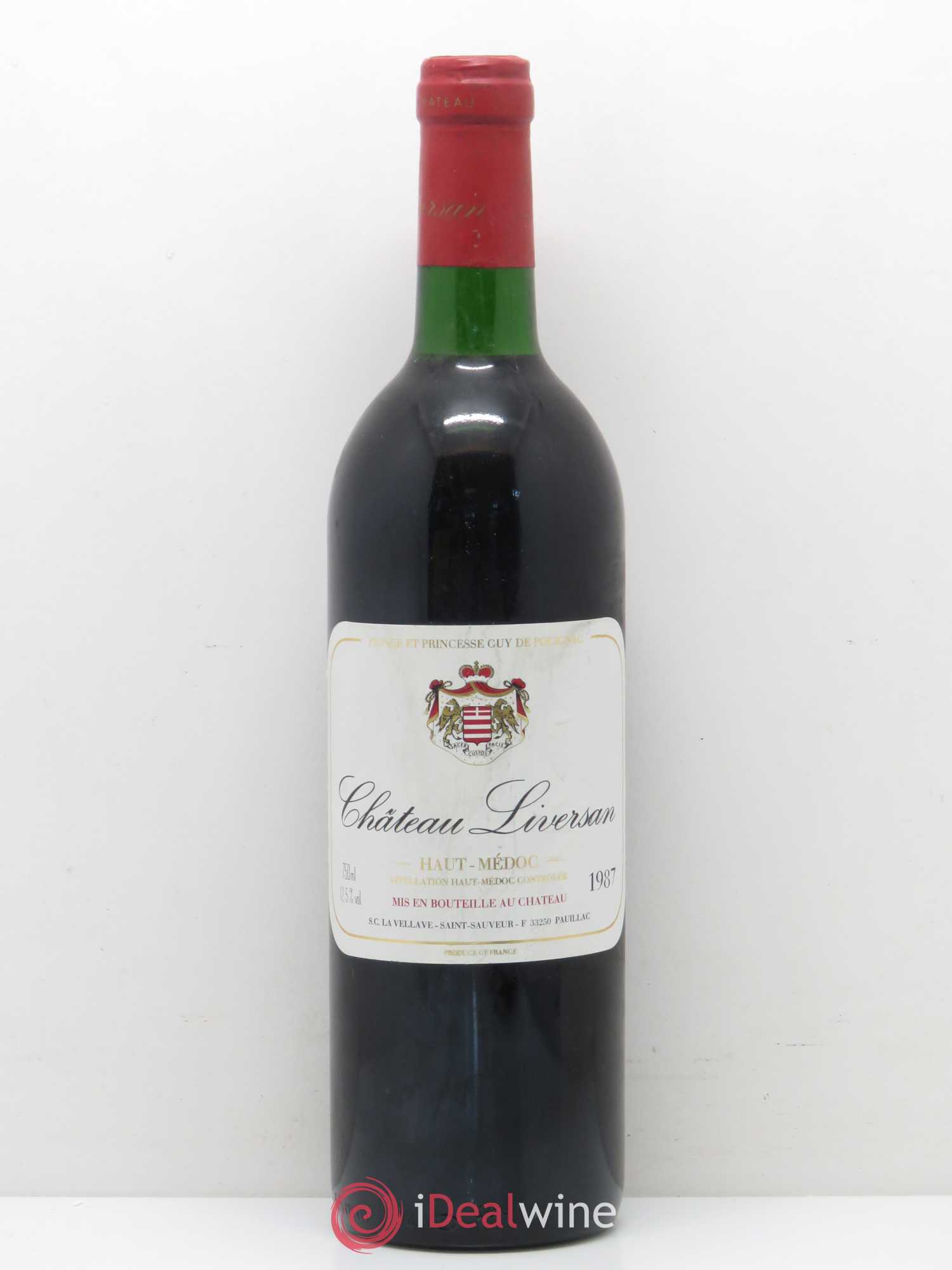 Château Liversan Cru Bourgeois 1987 - Lot de 1 bouteille - 0