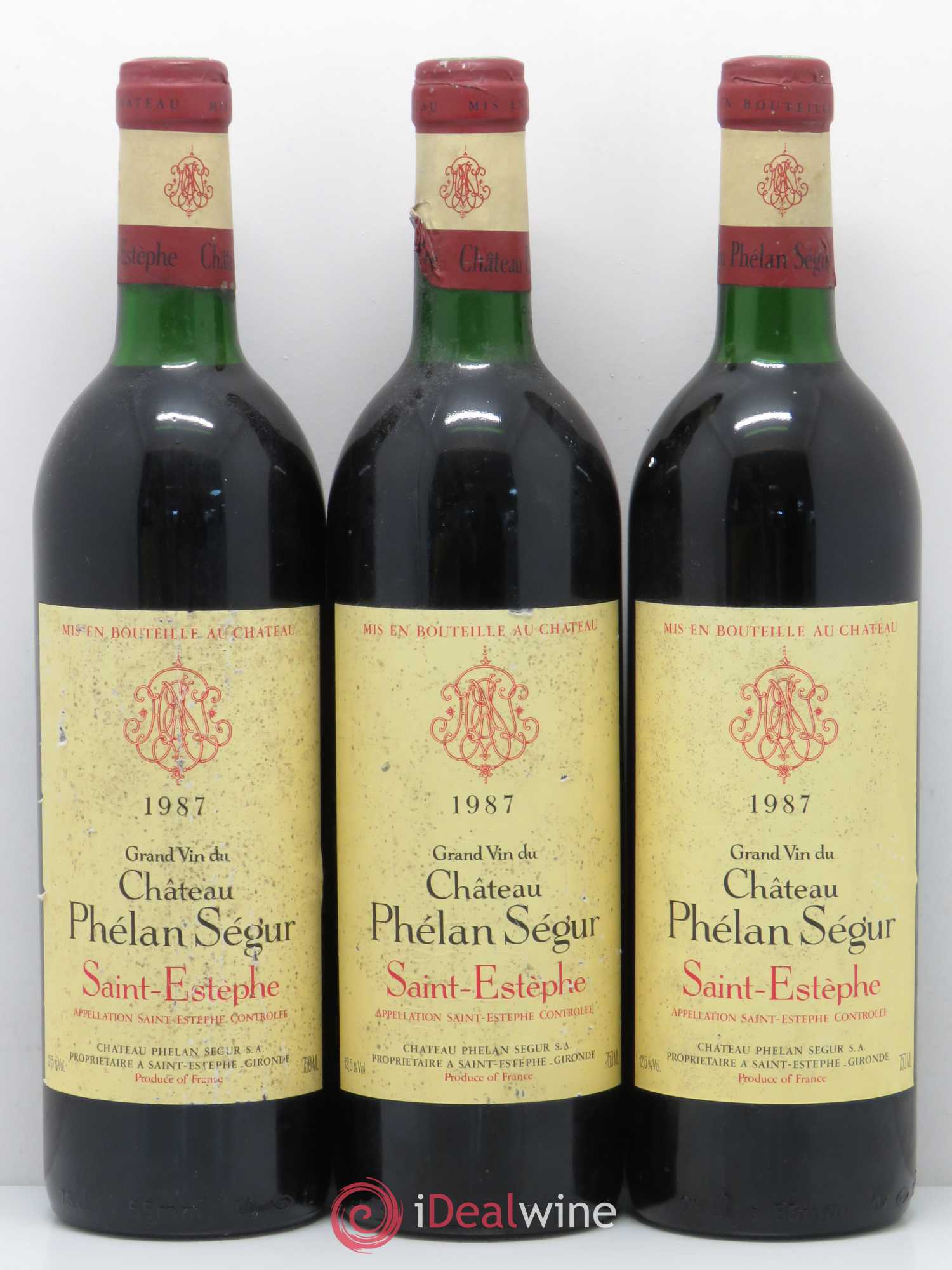 Château Phélan Ségur 1987 - Lot de 3 bouteilles - 0