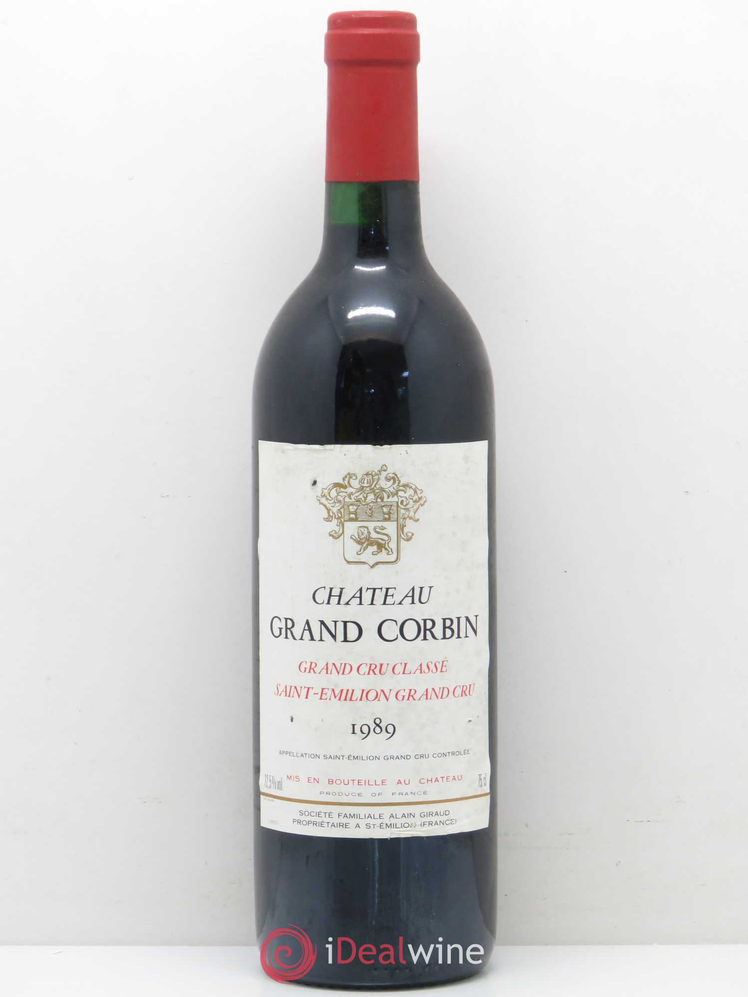 Château Grand Corbin Grand Cru Classé 1989 - Lot de 1 bouteille - 0