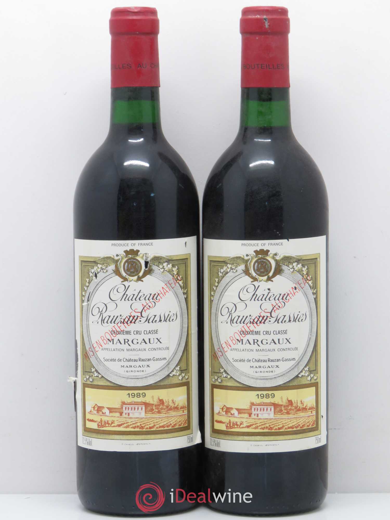 Château Rauzan-Gassies 2ème Grand Cru Classé 1989 - Lot de 2 bouteilles - 0