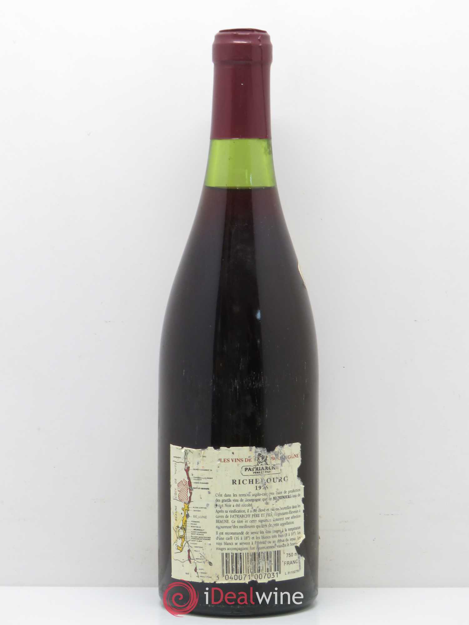 Richebourg Grand Cru Domaine Patriarche Père et Fils 1976 - Posten von 1 Flasche - 1