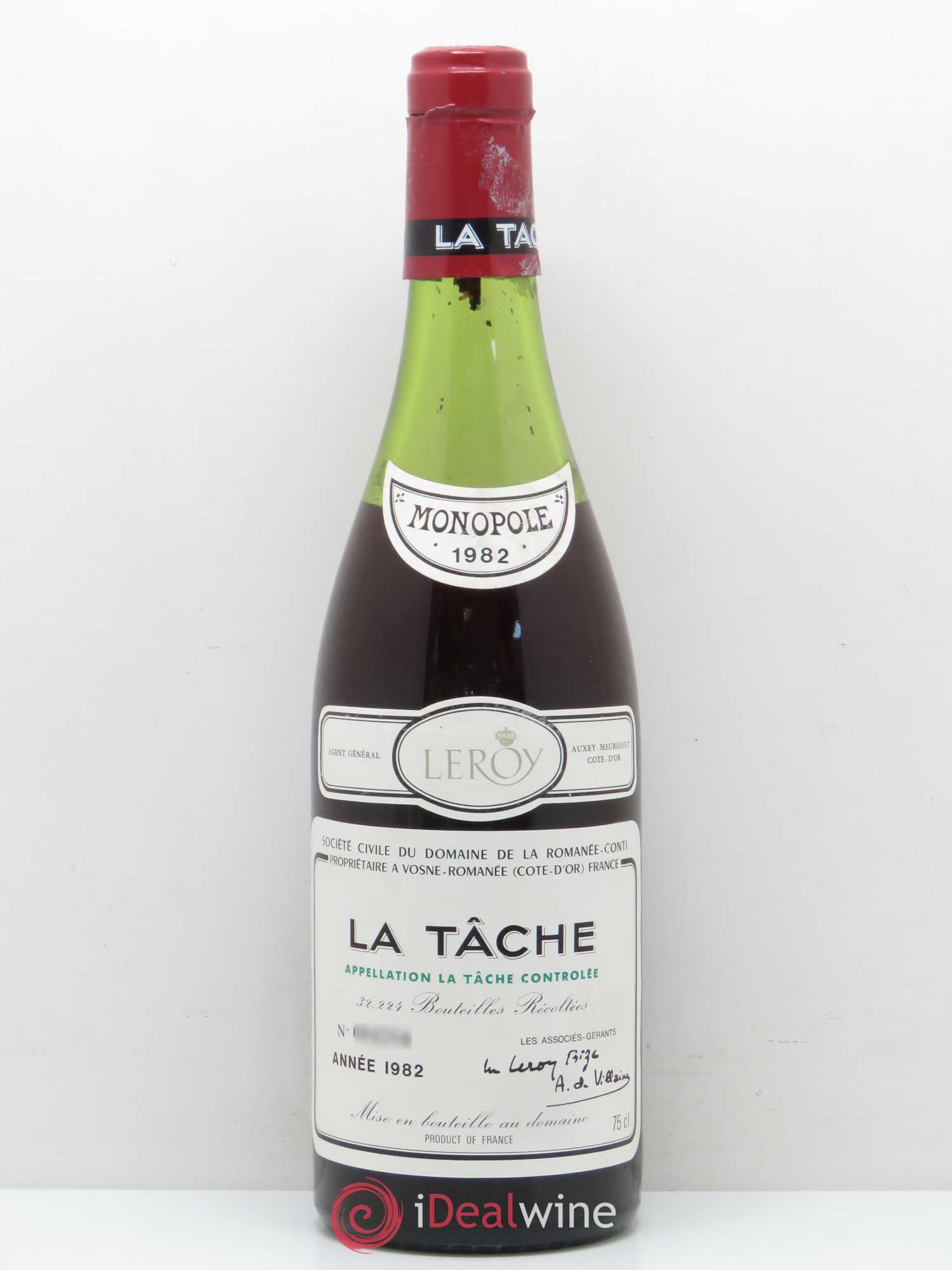 Buy La Tâche Grand Cru Domaine de la Romanée-Conti 1982 (lot