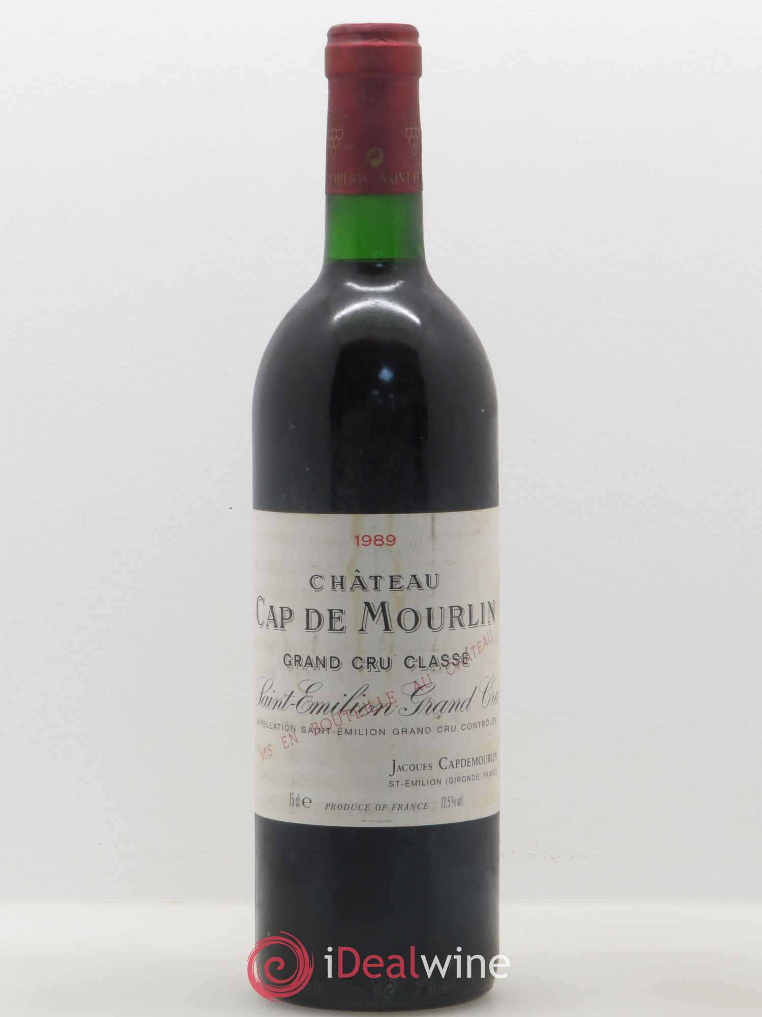Château Cap de Mourlin Grand Cru Classé 1989 - Lot de 1 bouteille - 0