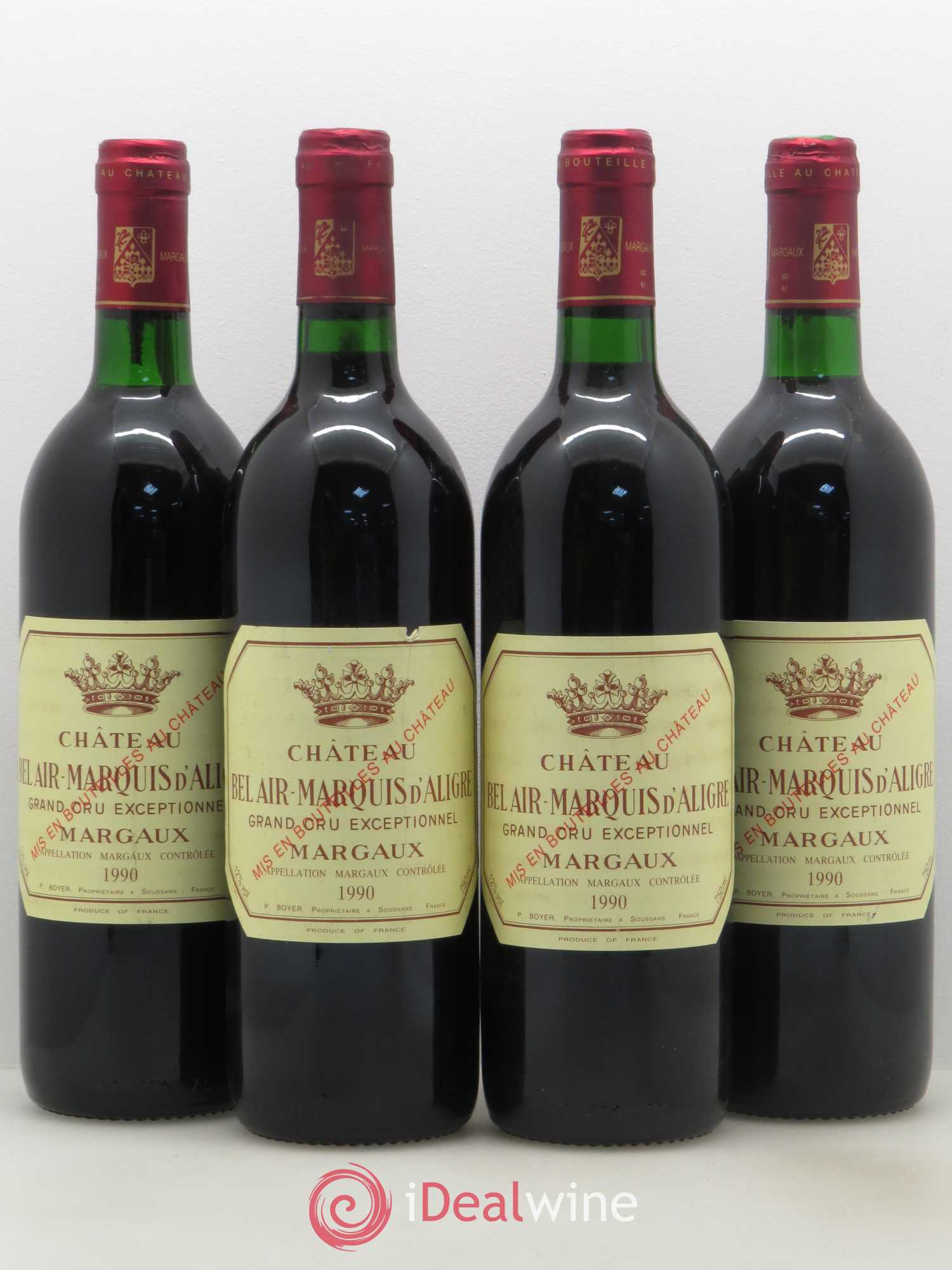 Château Bel Air Marquis d'Aligre 1990 - Lot de 4 bouteilles - 0