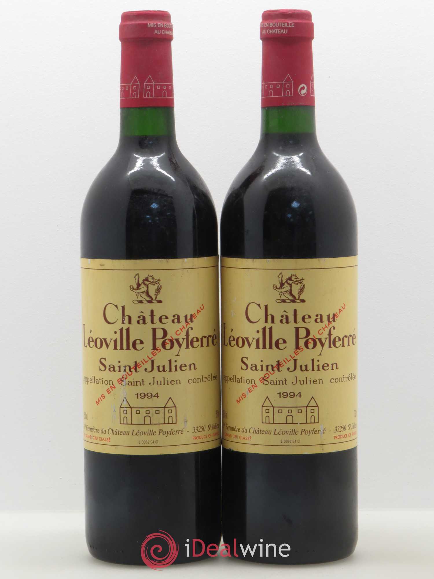 Château Léoville Poyferré 2ème Grand Cru Classé 1994 - Lot de 2 bouteilles - 0