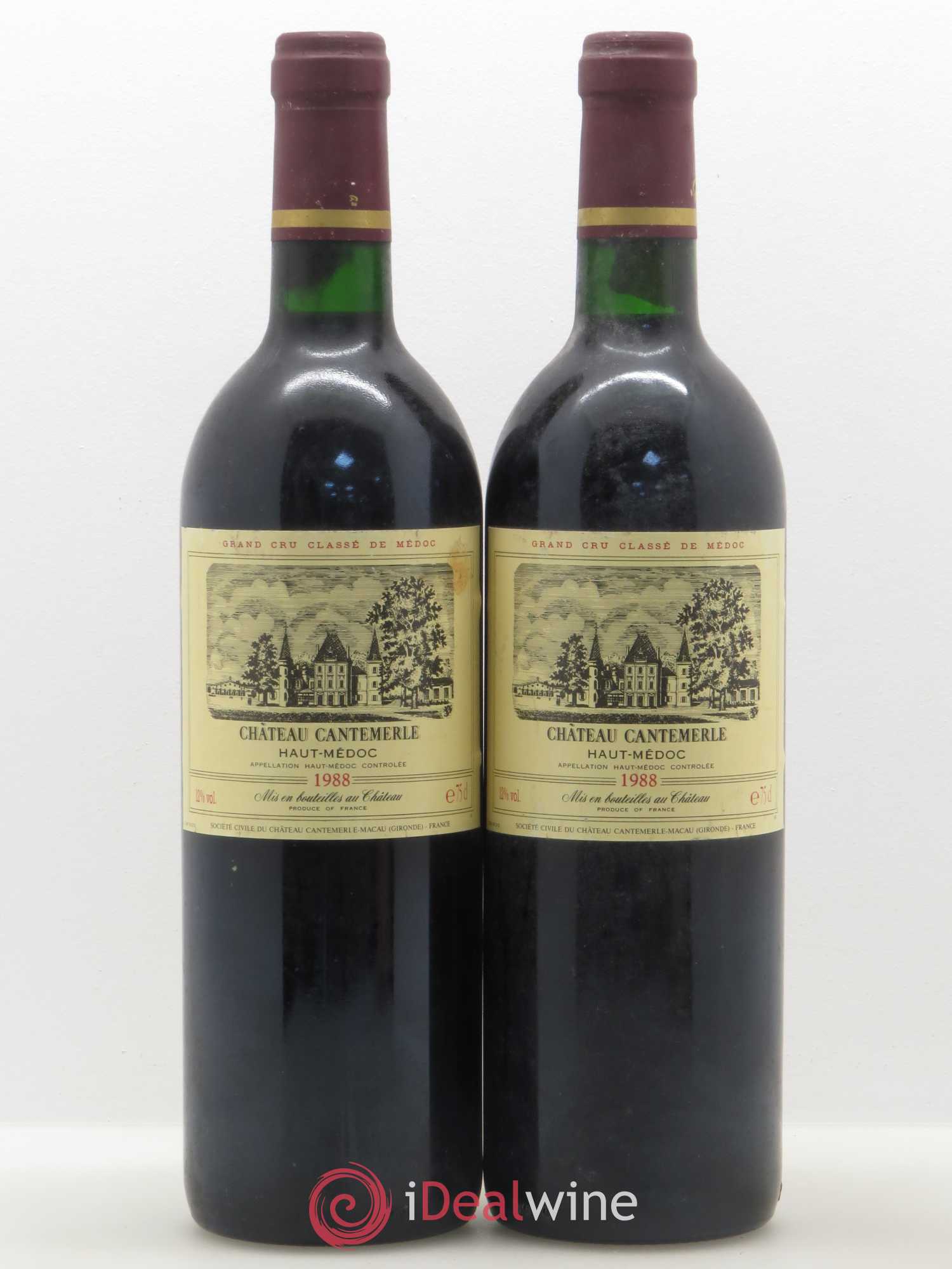 Château Cantemerle 5ème Grand Cru Classé 1988 - Lot de 2 bouteilles - 0