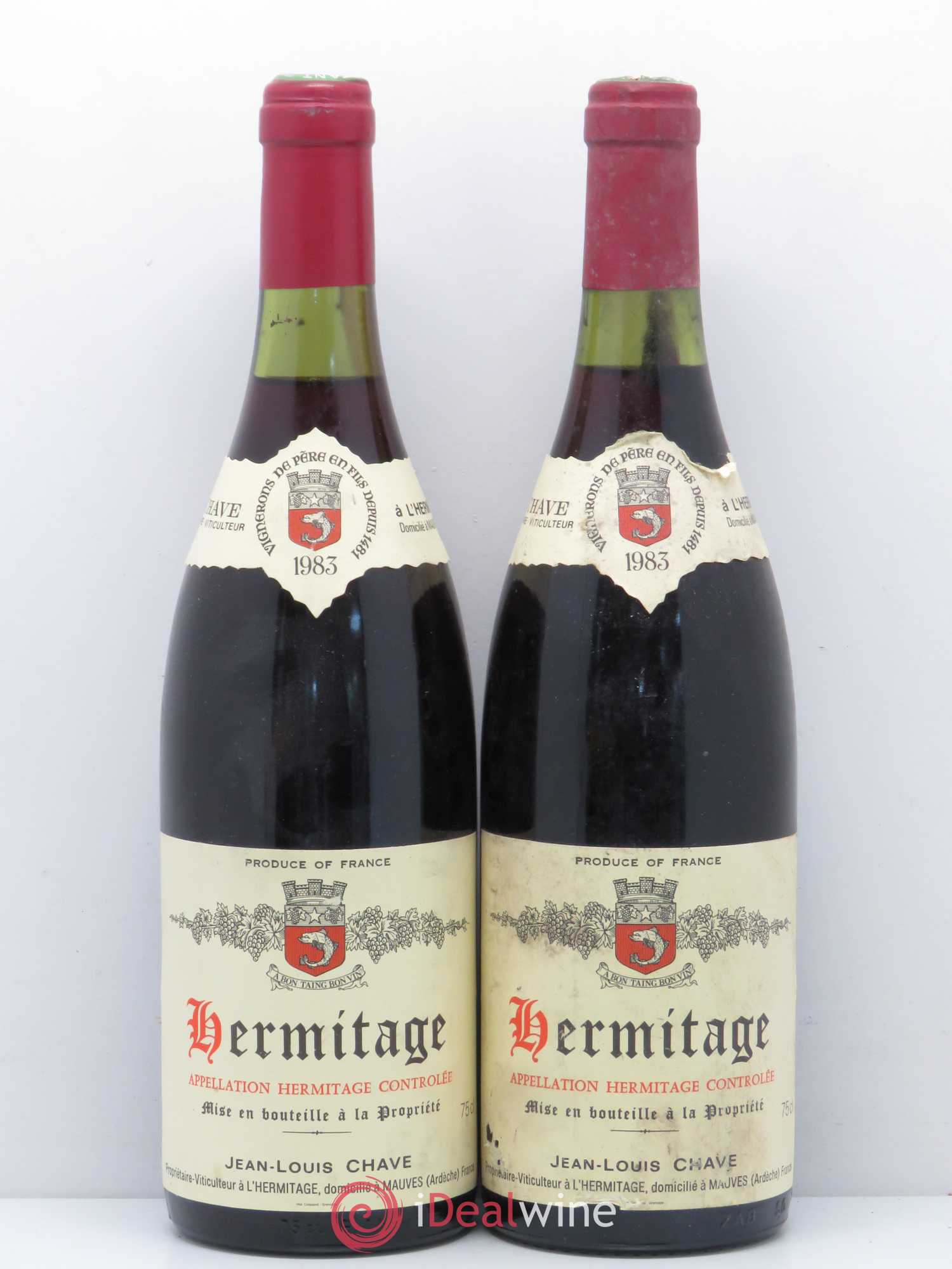 Hermitage Jean-Louis Chave 1983 - Lot de 2 bouteilles - 0