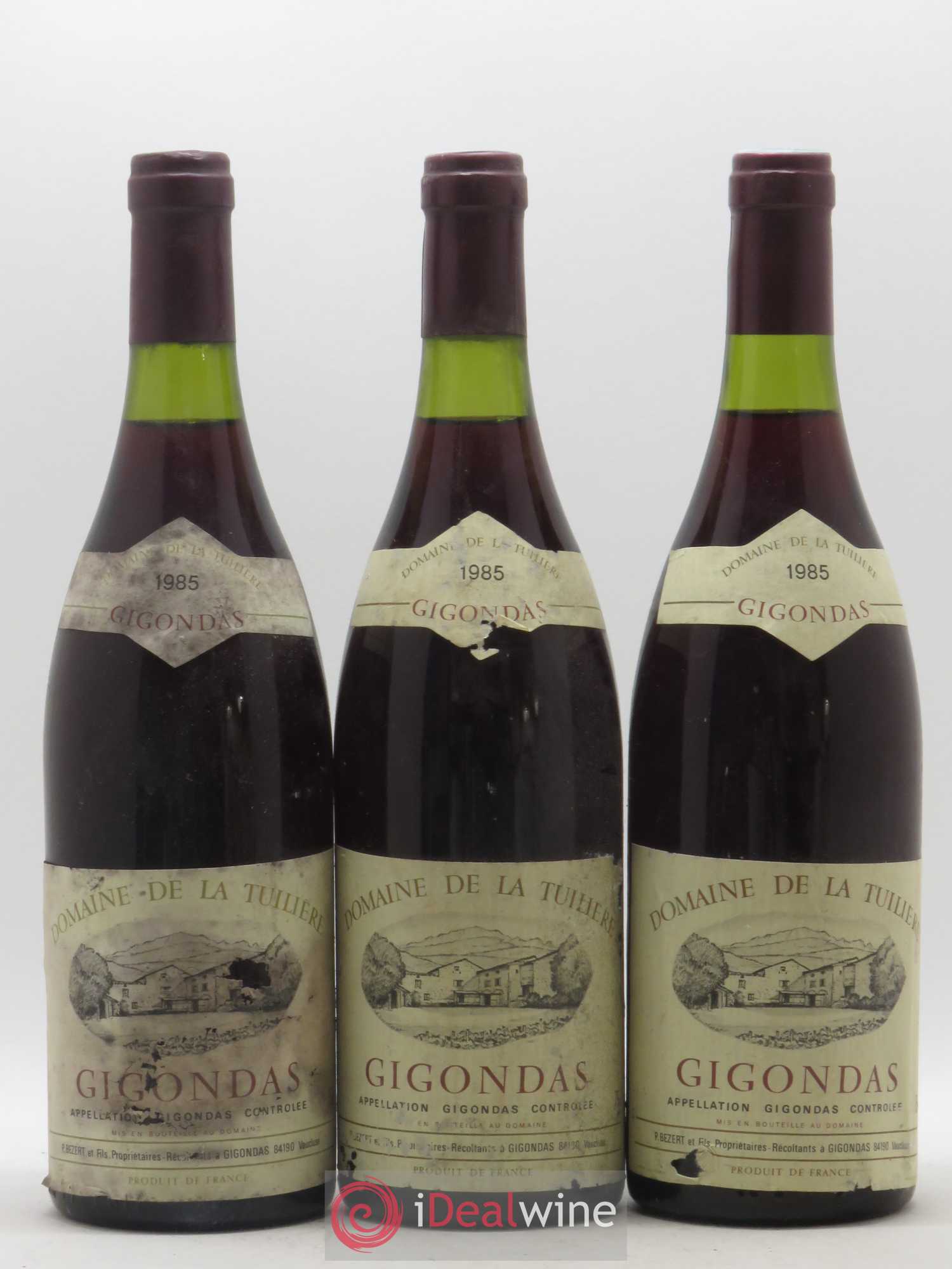 Gigondas Domaine De La Tuiliere P. Besert Et Fils 1985 - Posten von 3 Flaschen - 0