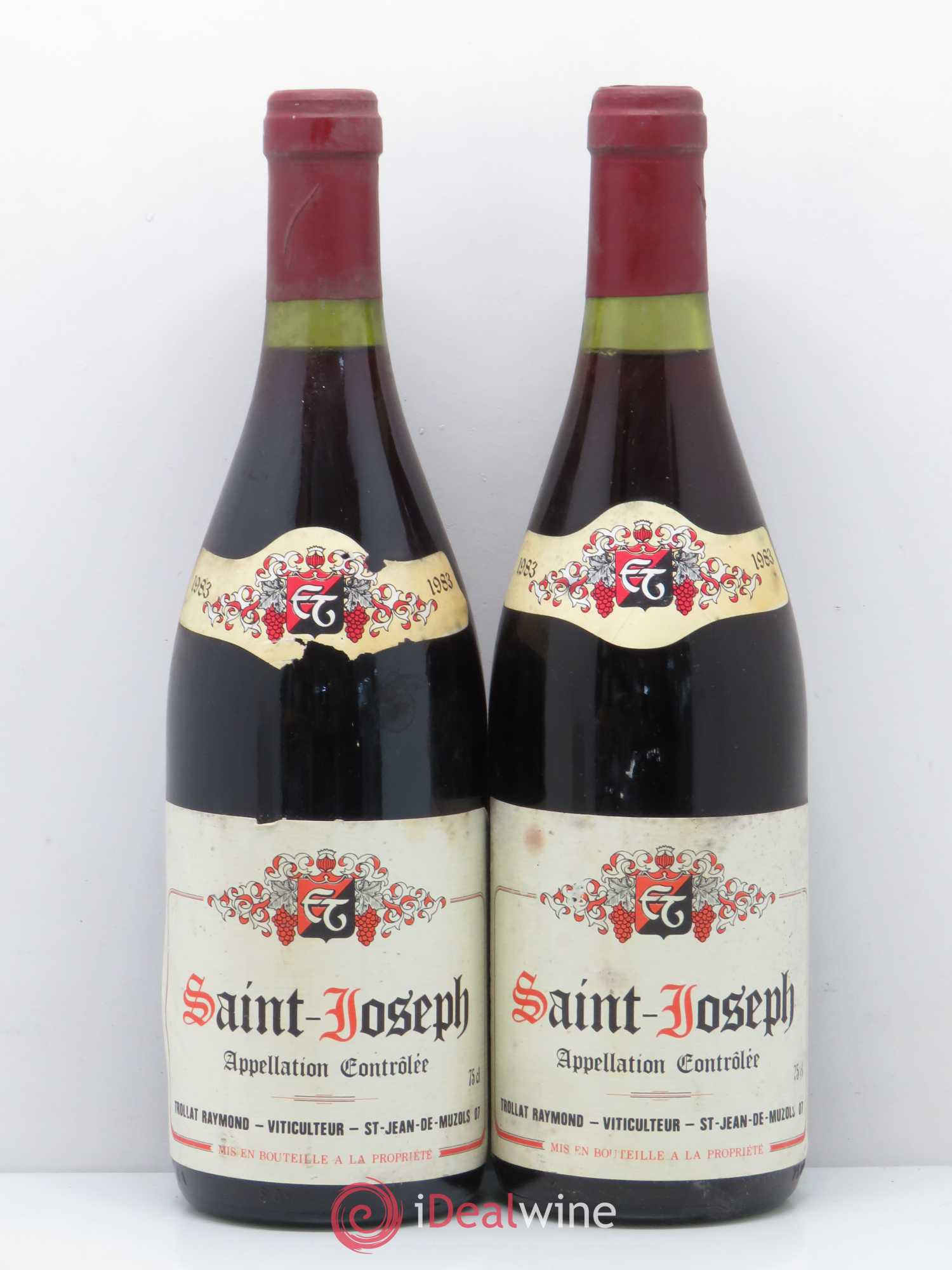 Saint-Joseph Domaine Raymond Trollat 1983 - Posten von 2 Flaschen - 0
