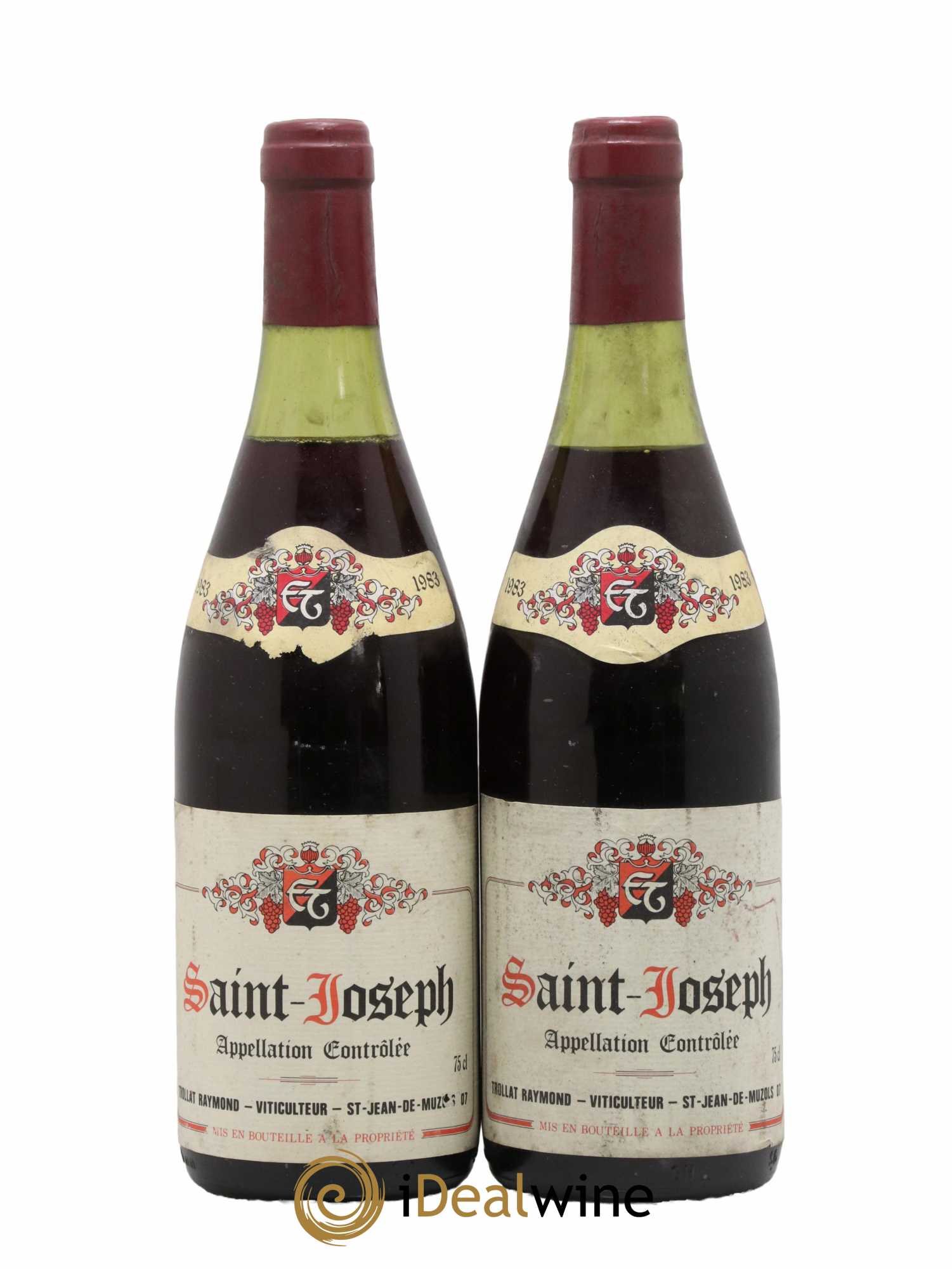 Saint-Joseph Raymond Trollat 1983 - Lot of 2 bottles - 0