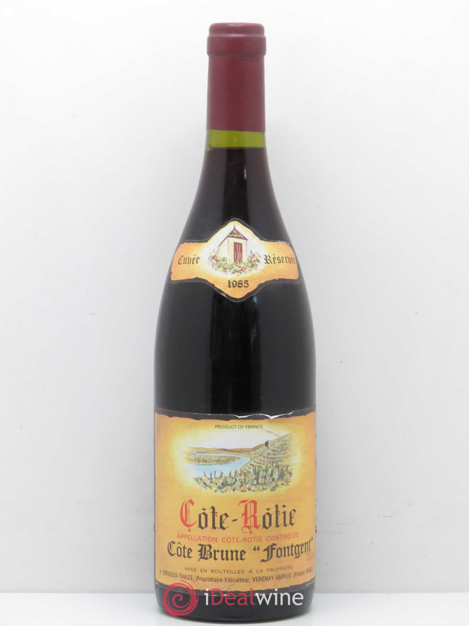 Côte-Rôtie Côte Brune Fontgent Domaine A.Dervieux Thaize 1985 - Posten von 1 Flasche - 0