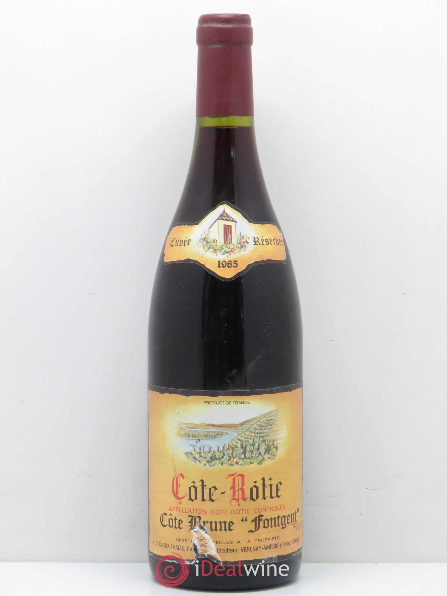 Côte-Rôtie Côte Brune Fontgent Domaine A.Dervieux Thaize 1985 - Posten von 1 Flasche - 0