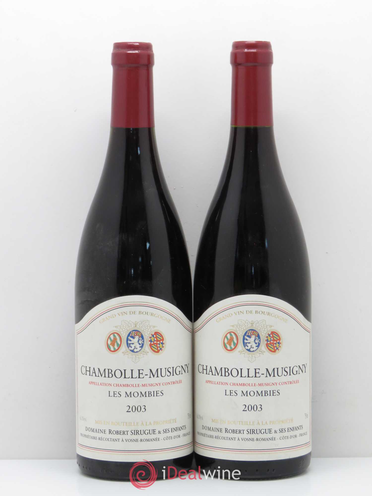 Chambolle-Musigny Les Mombies Domaine Robert Sirugue 2003 - Lot de 2 bouteilles - 0