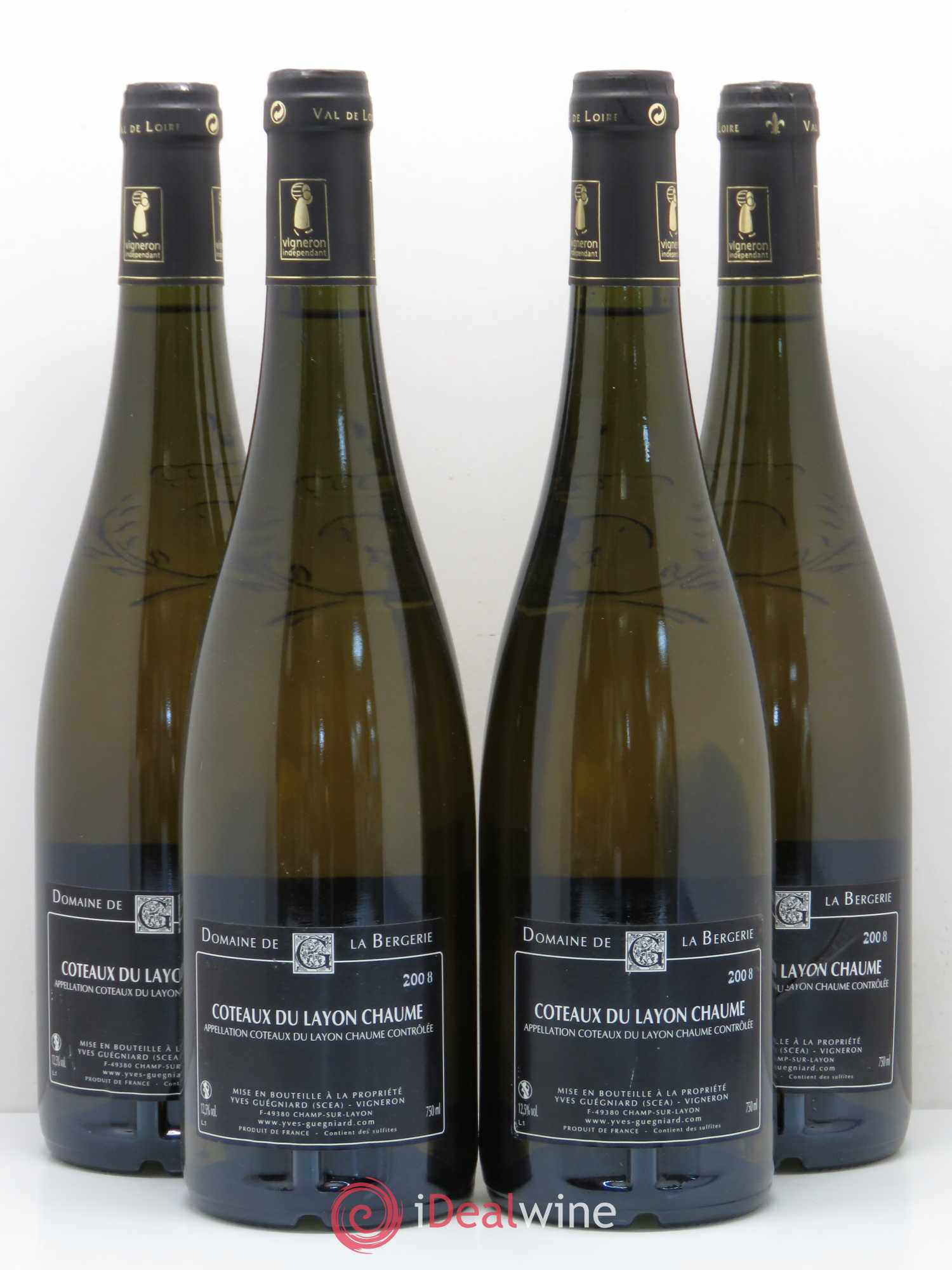 Coteaux du Layon Chaume Yves Guegniard Domaine de la Bergerie 2008 - Lotto di 4 bottiglie - 1