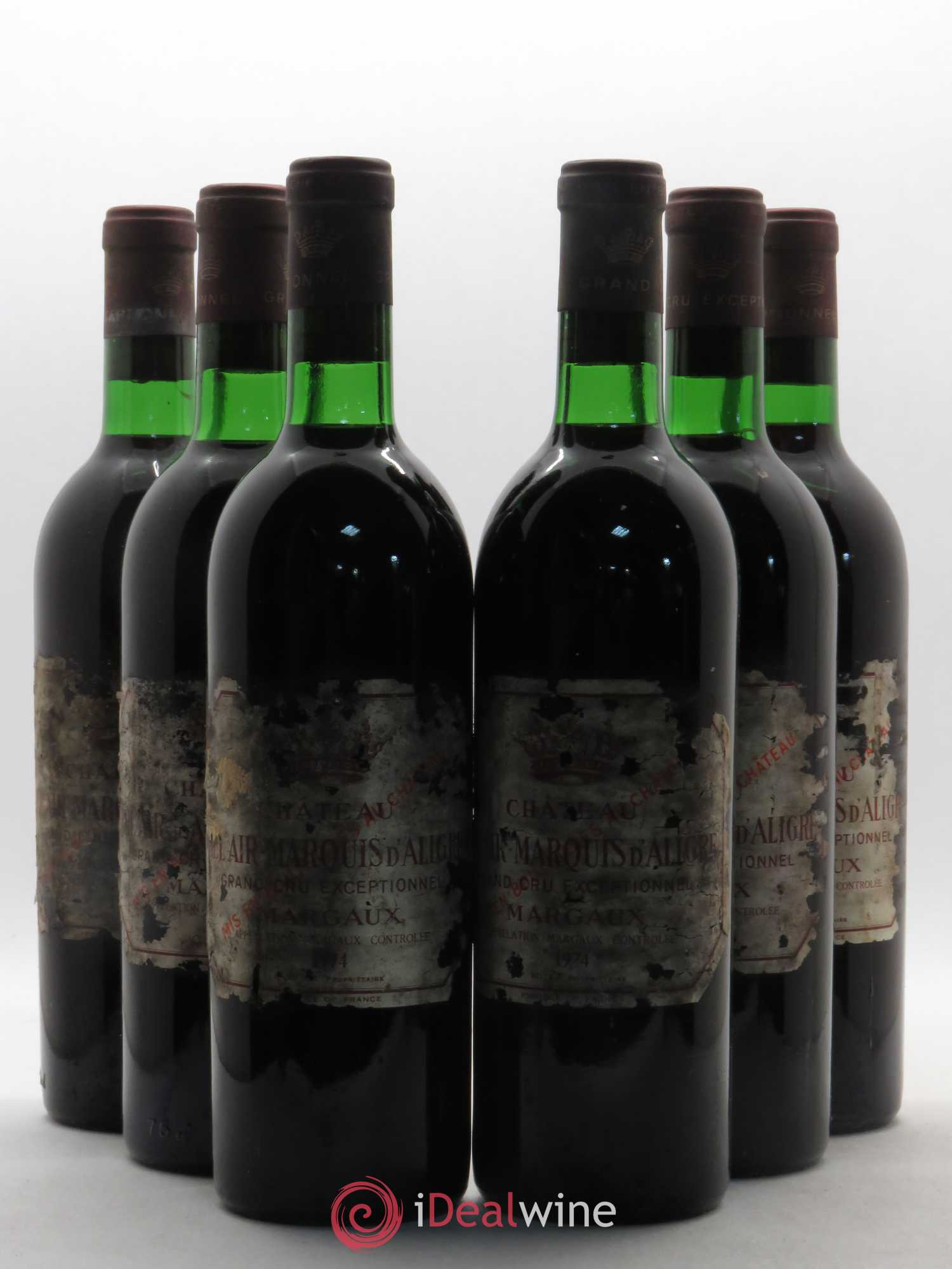 Château Bel Air Marquis d'Aligre 1974 - Lot de 6 bouteilles - 0