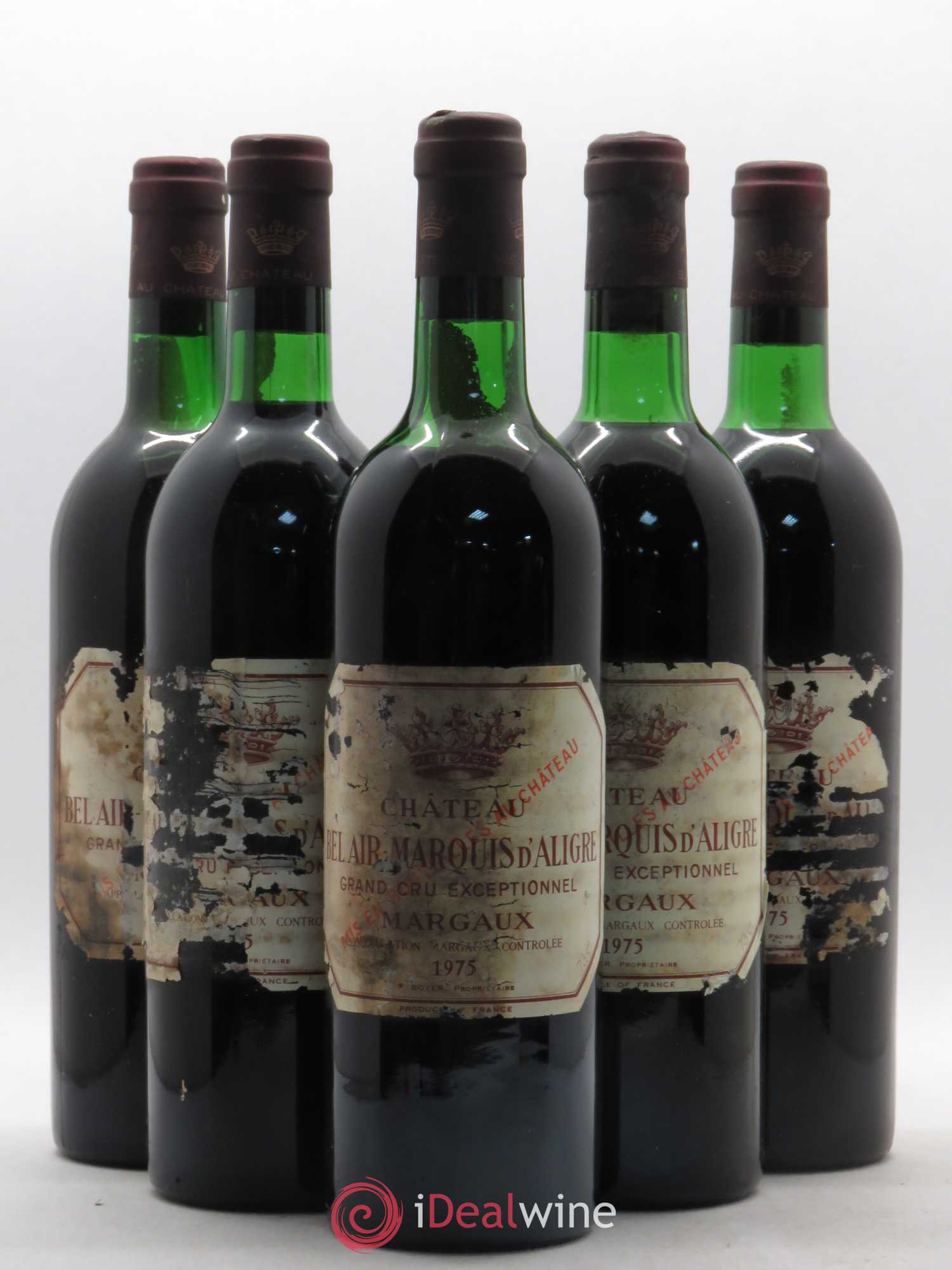 Château Bel Air Marquis d'Aligre 1975 - Lot de 5 bouteilles - 0
