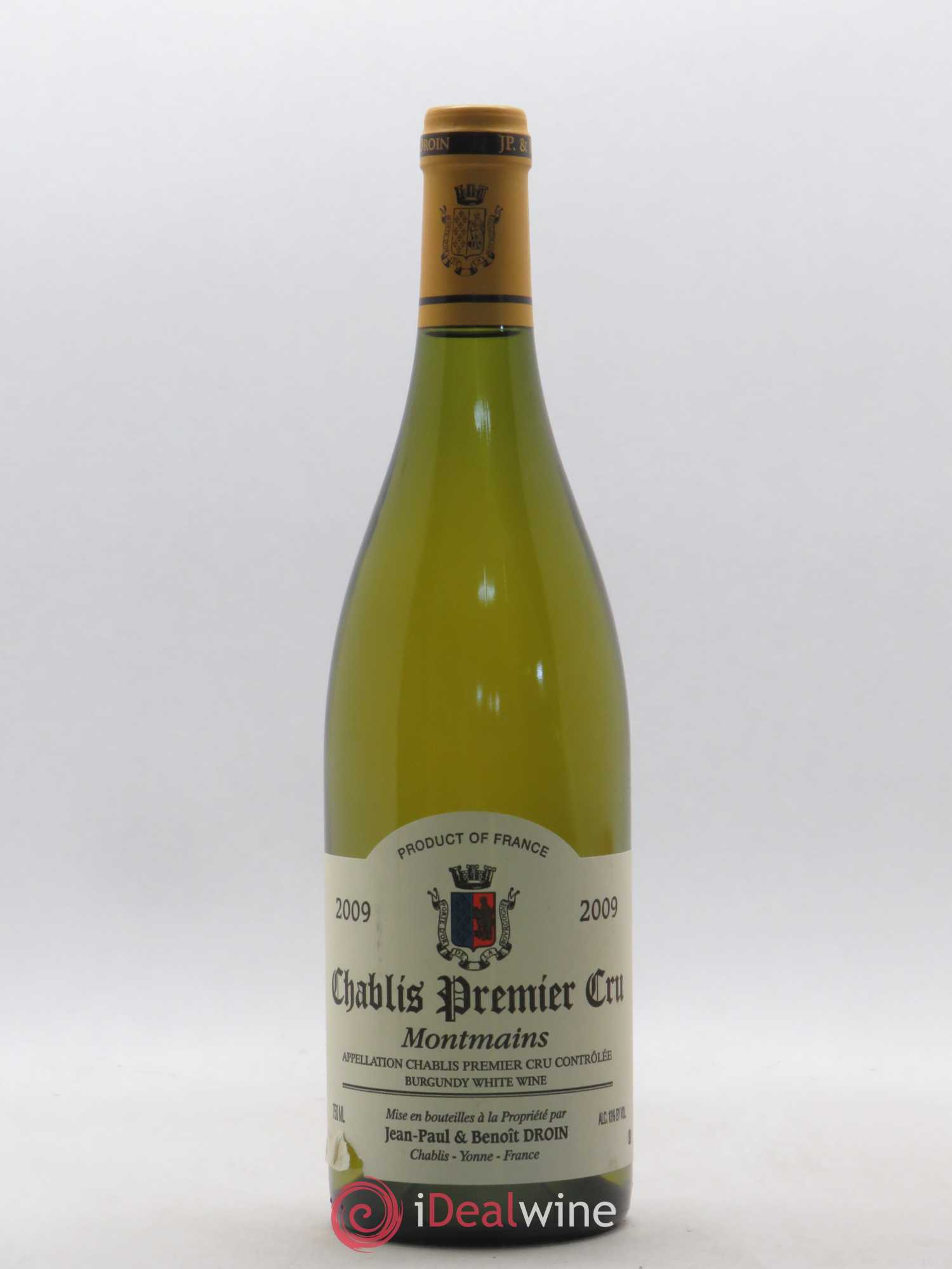 Chablis 1er Cru Montmains Jean-Paul & Benoît Droin (Domaine) 2009 - Lot de 1 bouteille - 0