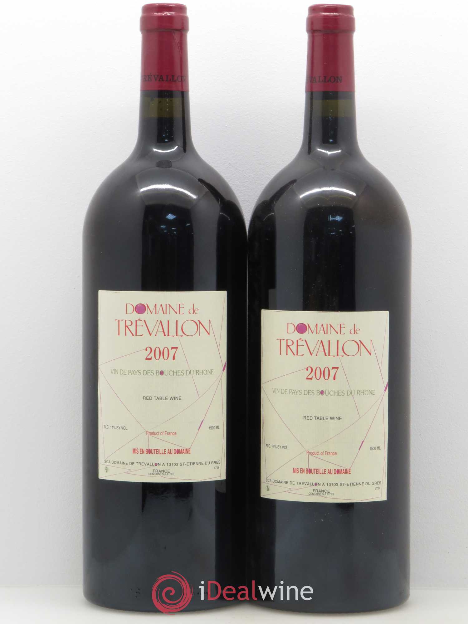 Coteaux d'Aix-en-Provence Trévallon (Domaine de) Eloi Dürrbach 2007 - Lot de 2 magnums - 0