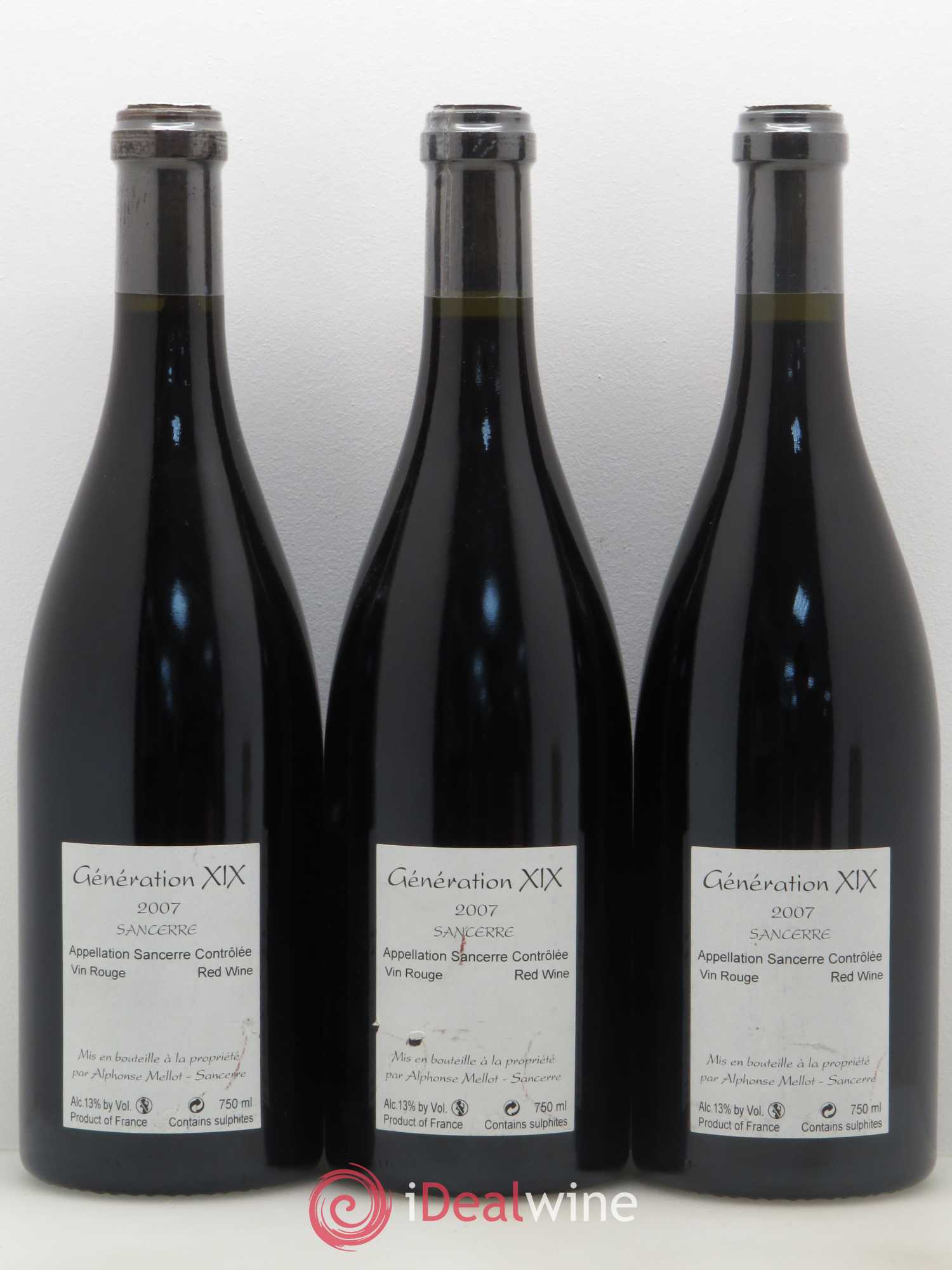 Sancerre Génération XIX Alphonse Mellot 2007 - Lot de 3 bouteilles - 1