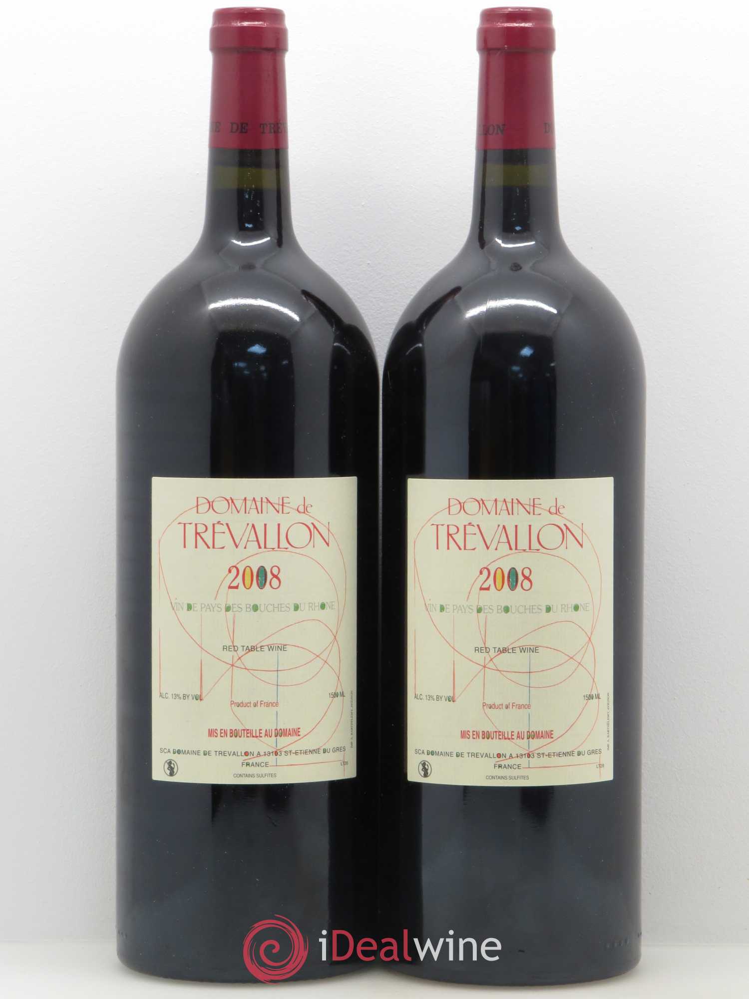 Coteaux d'Aix-en-Provence Trévallon (Domaine de) Eloi Dürrbach 2008 - Lot de 2 magnums - 0