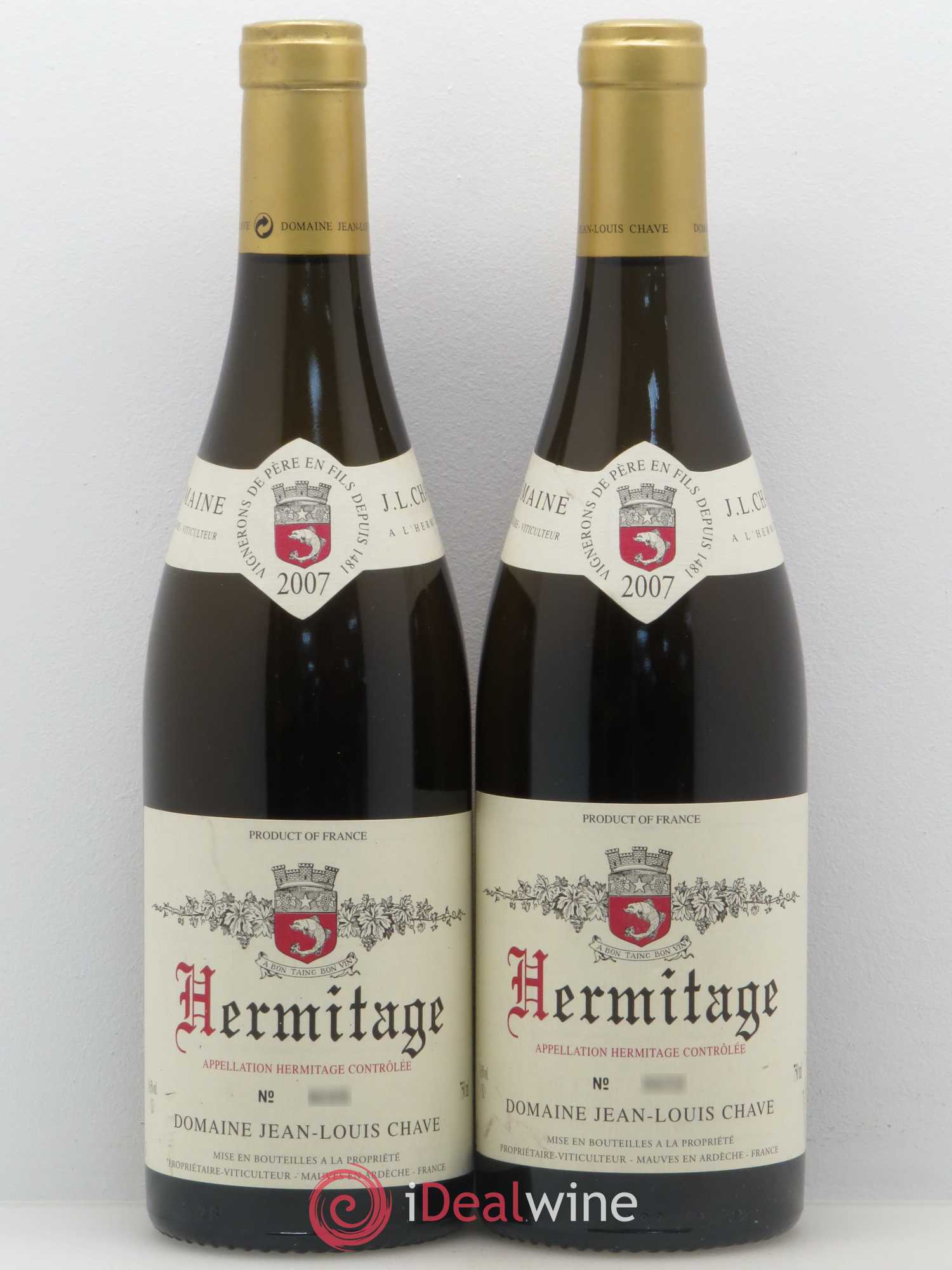 Hermitage Jean-Louis Chave 2007 - Lot de 2 bouteilles - 0