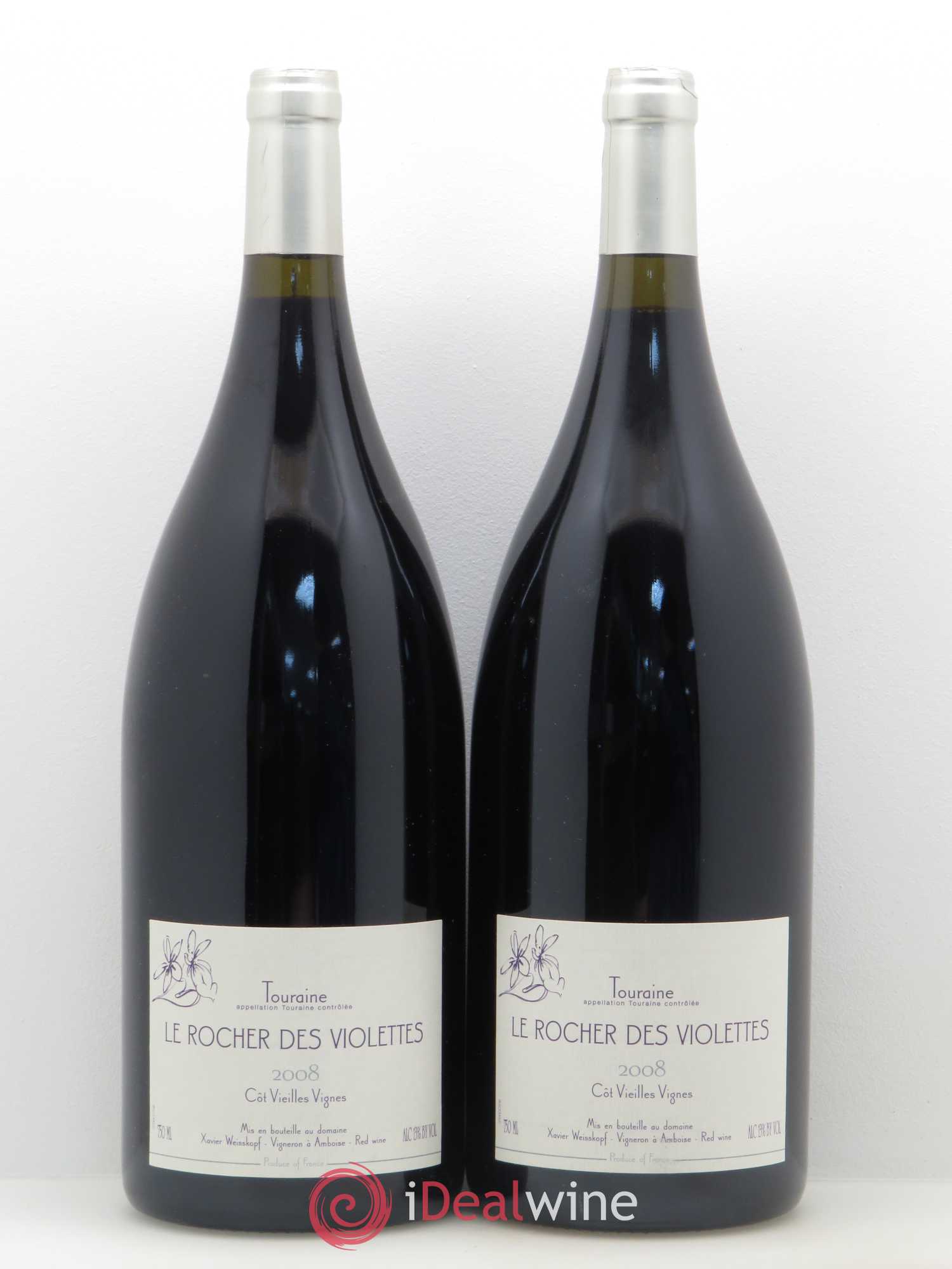 Divers Touraine Cot vieilles vignes le Rocher des Violettes 2008 - Posten von 2 Magnum - 0