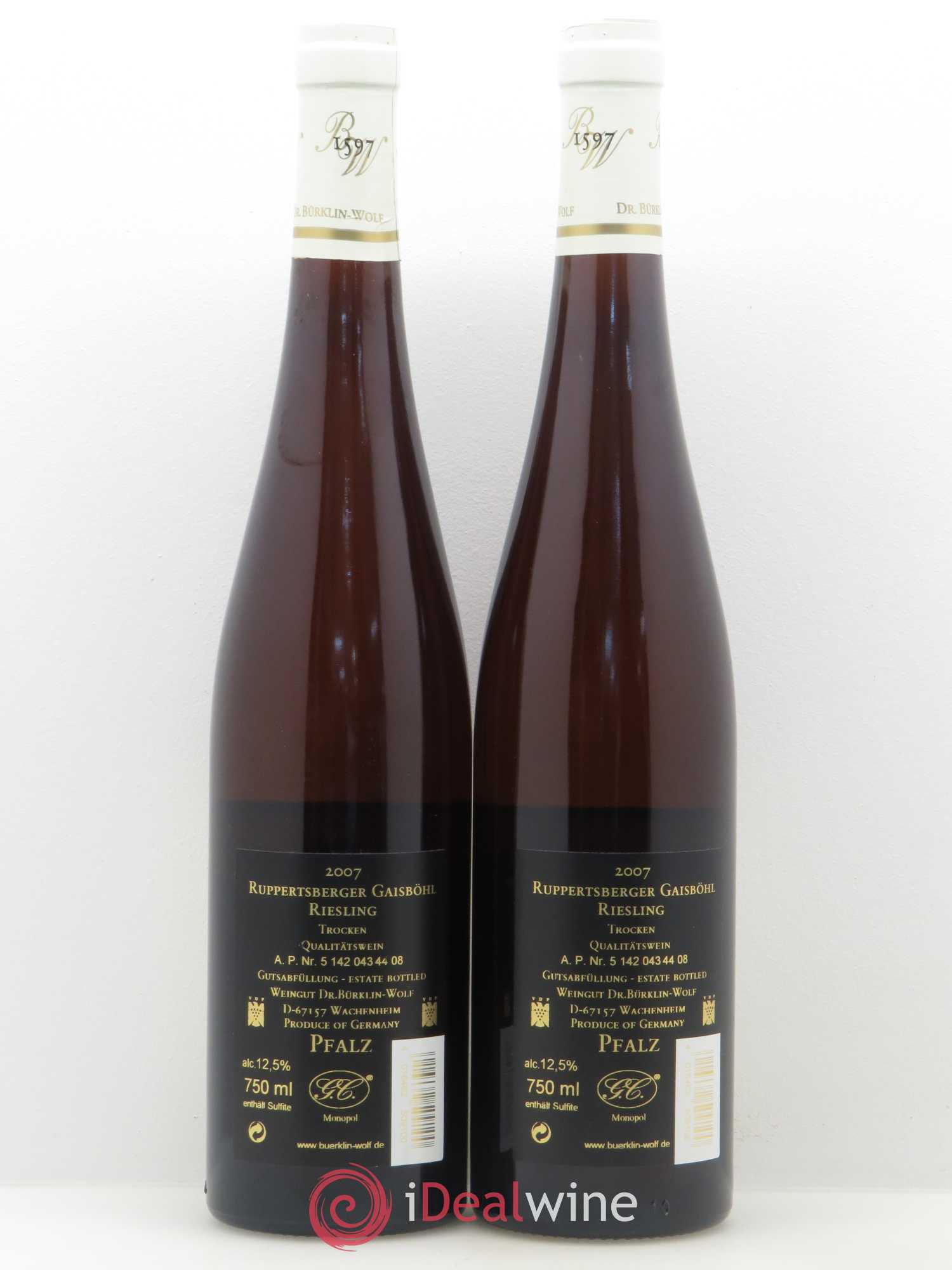 Riesling Grand Cru Ruppertsberger Gaisbohl Dr Burklin-Wolf 2007 - Posten von 2 Flaschen - 1