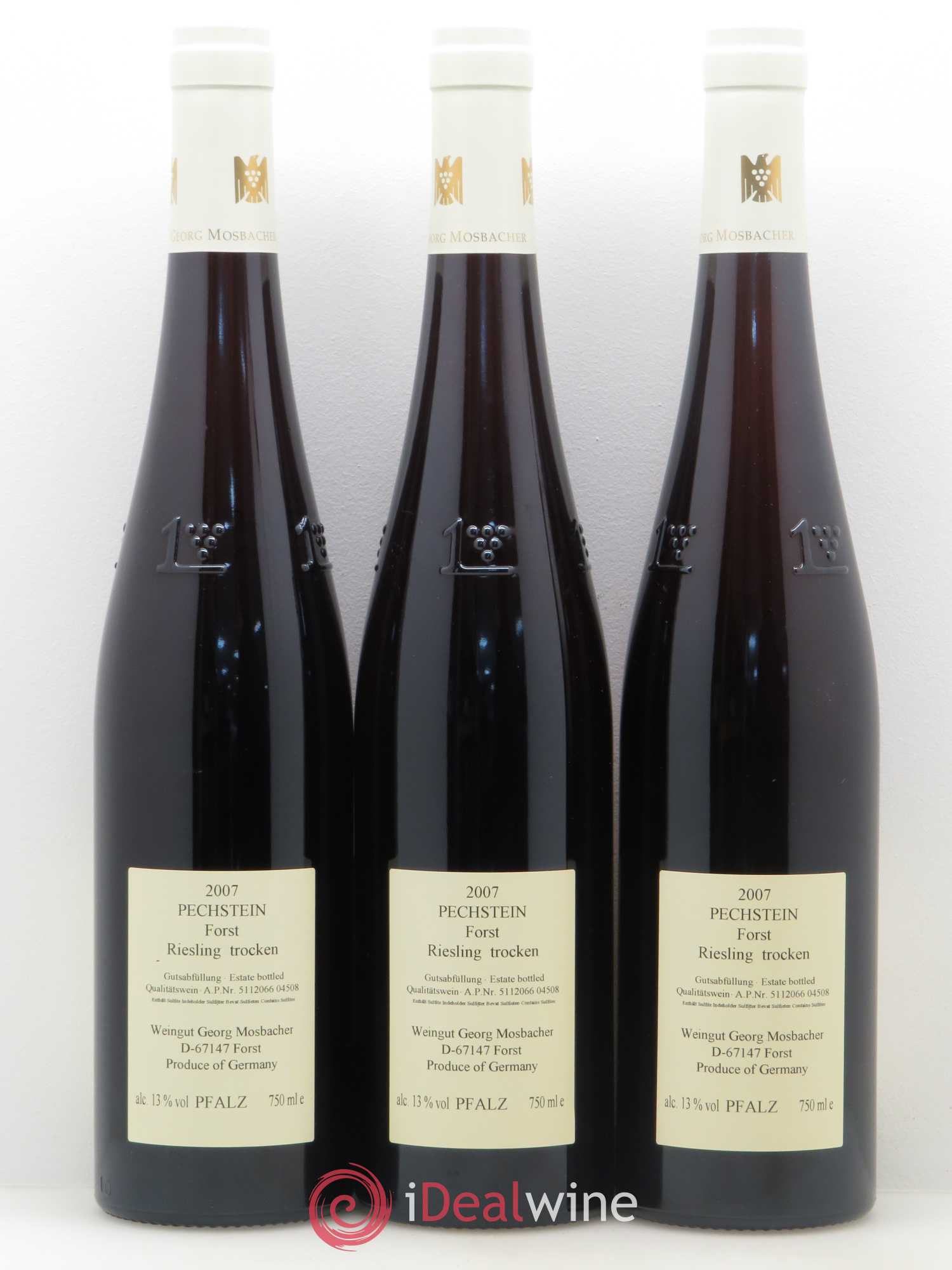 Riesling Pechstein Georg Mosbacher Pfalz 2007 - Posten von 3 Flaschen - 1