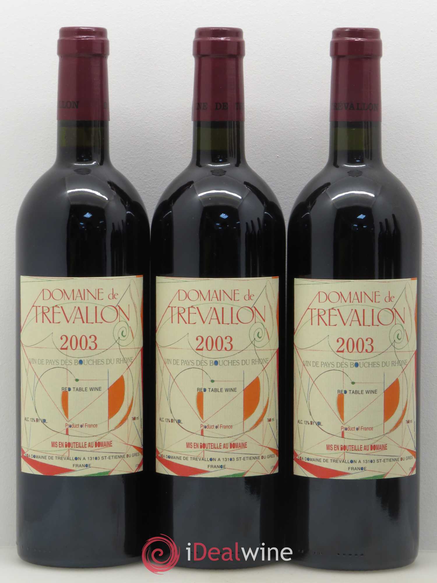 Coteaux d'Aix-en-Provence Trévallon (Domaine de) Eloi Dürrbach 2003 - Lotto di 6 bottiglie - 1