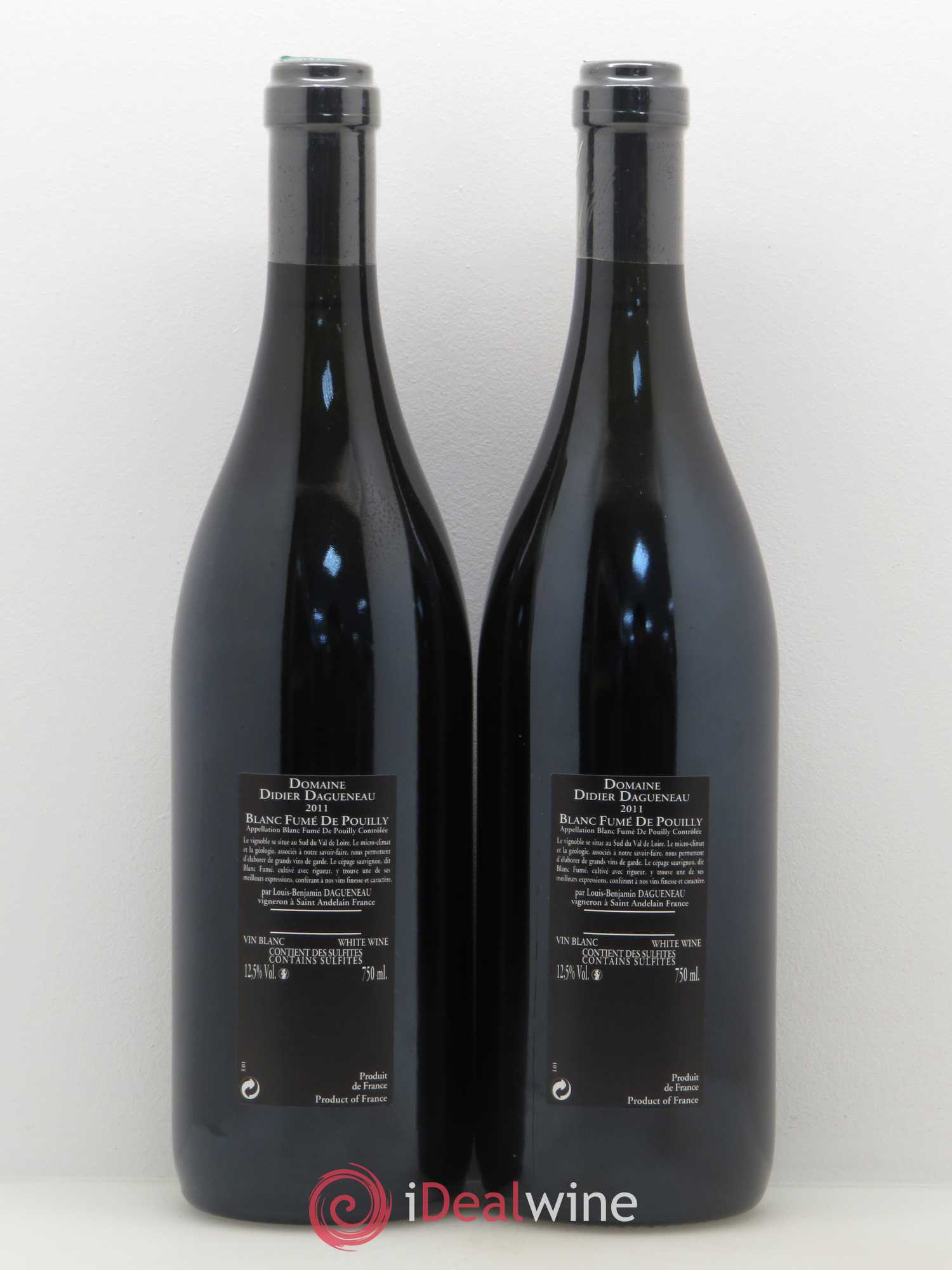 Vin de France (anciennement Pouilly-Fumé) Silex Dagueneau (Domaine Didier - Louis-Benjamin) 2011 - Lot de 2 bouteilles - 1