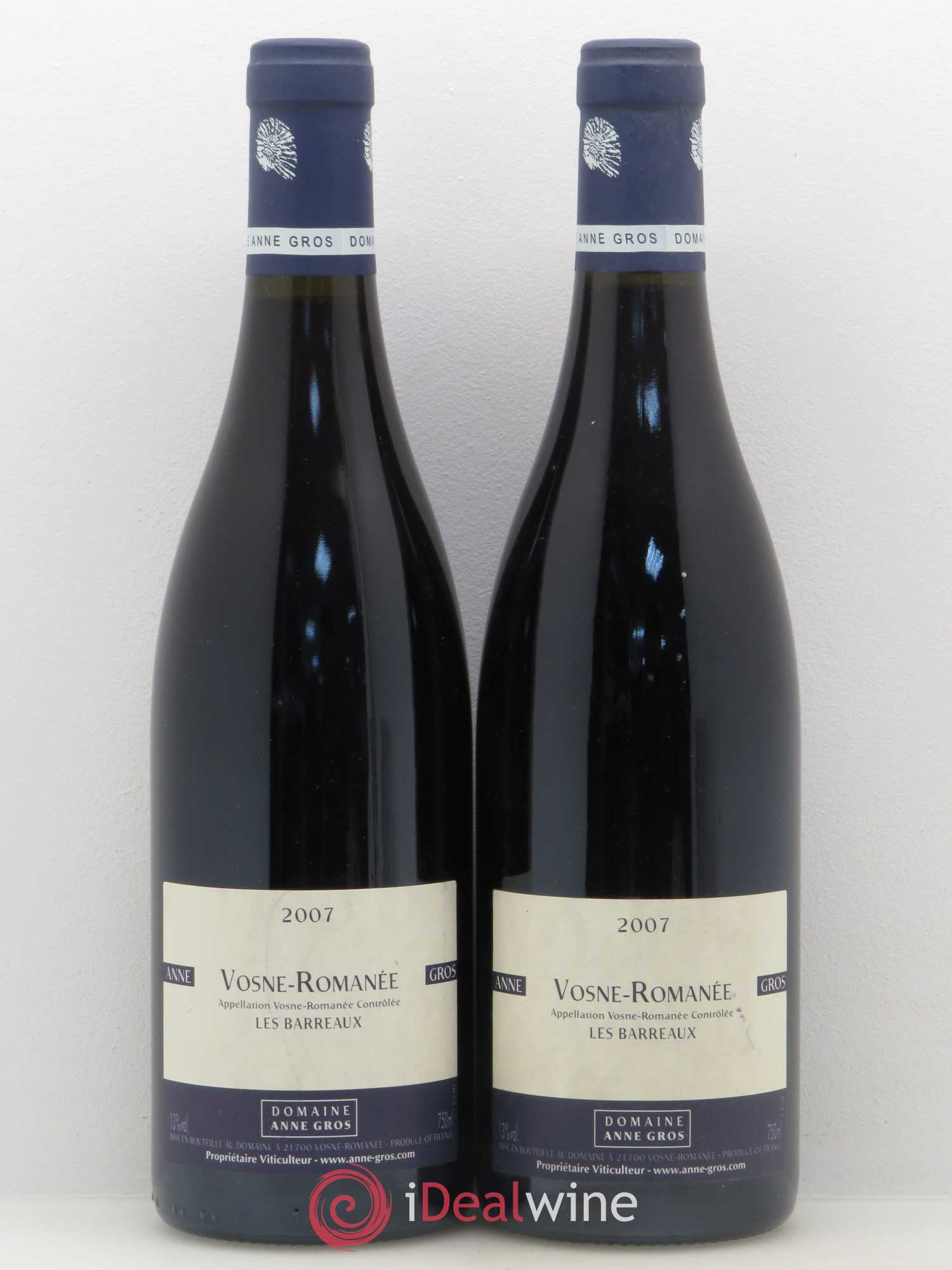 Vosne-Romanée Les Barreaux Anne Gros 2007 - Lot de 2 bouteilles - 0
