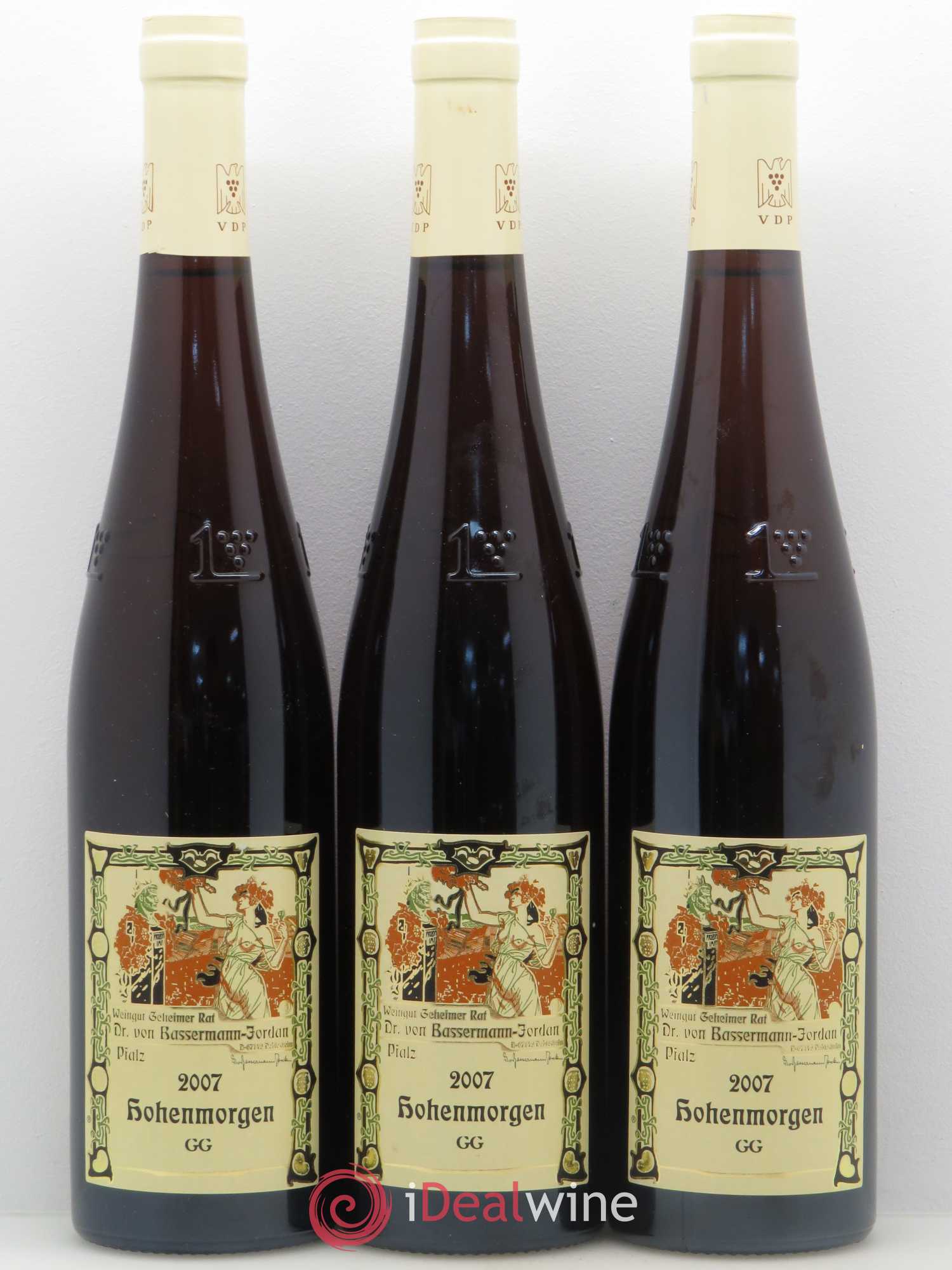 Riesling Hohenmorgen Deidesheimer Trocken GG Dr Von Basserman Jordan Pfalz 2007 - Posten von 3 Flaschen - 0