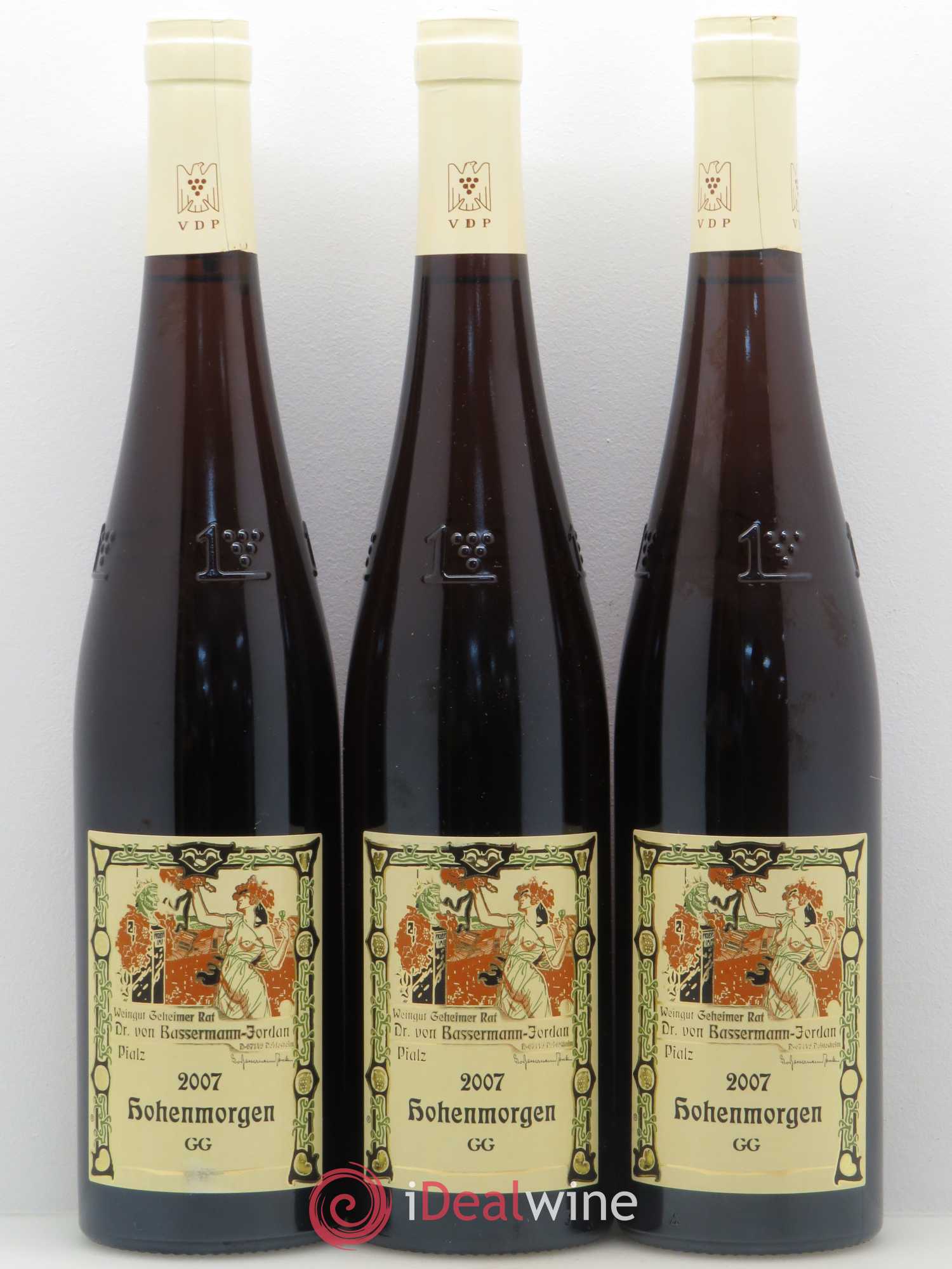 Riesling Hohenmorgen Deidesheimer Trocken GG Dr Von Basserman Jordan Pfalz 2007 - Posten von 3 Flaschen - 0