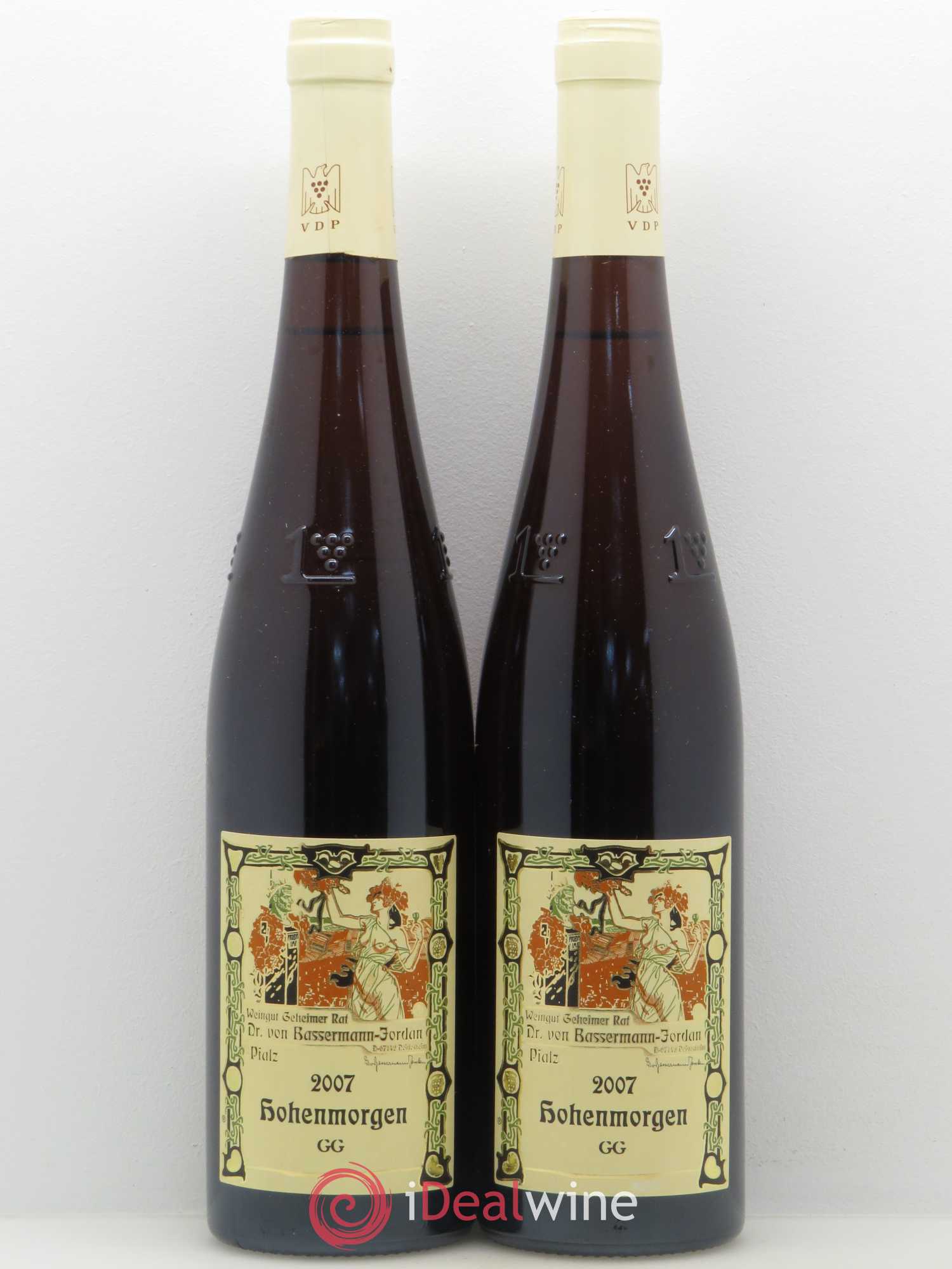 Riesling Hohenmorgen Deidesheimer Trocken GG Dr Von Basserman Jordan Pfalz 2007 - Posten von 2 Flaschen - 0