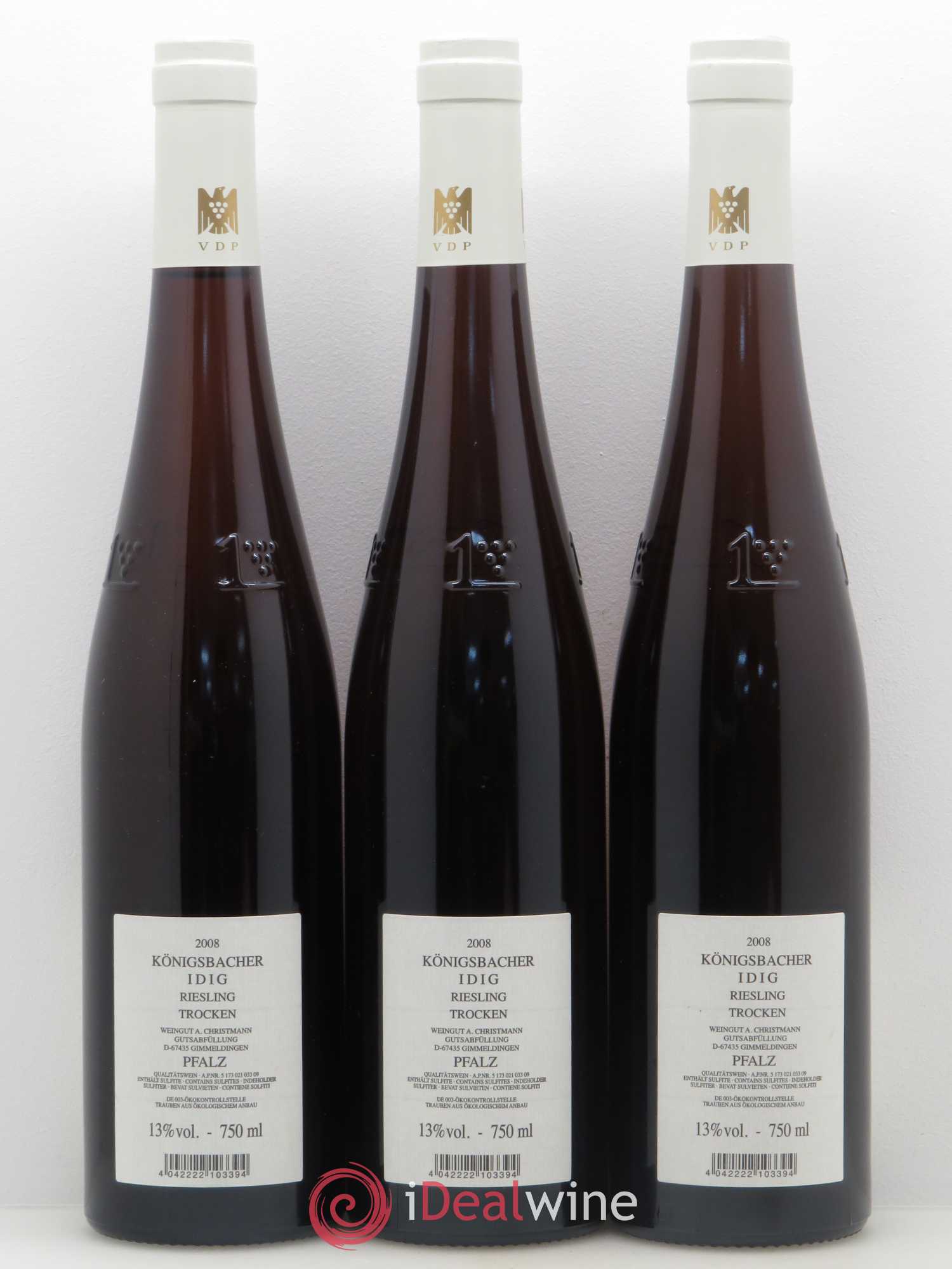 Riesling Königsbacher Idig Trocken A. Christmann Pfalz 2008 - Lotto di 3 bottiglie - 1
