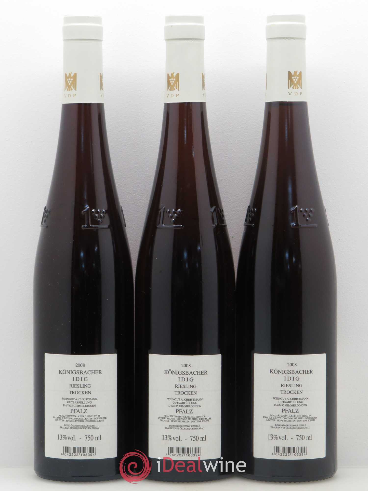 Riesling Königsbacher Idig Trocken A. Christmann Pfalz 2008 - Lotto di 3 bottiglie - 1