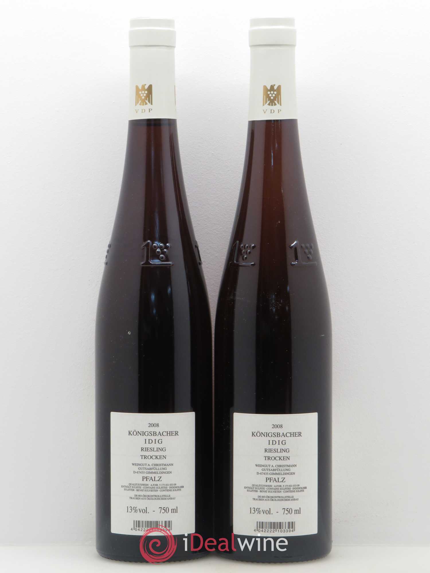 Riesling Königsbacher Idig Trocken A. Christmann Pfalz 2008 - Lotto di 2 bottiglie - 1