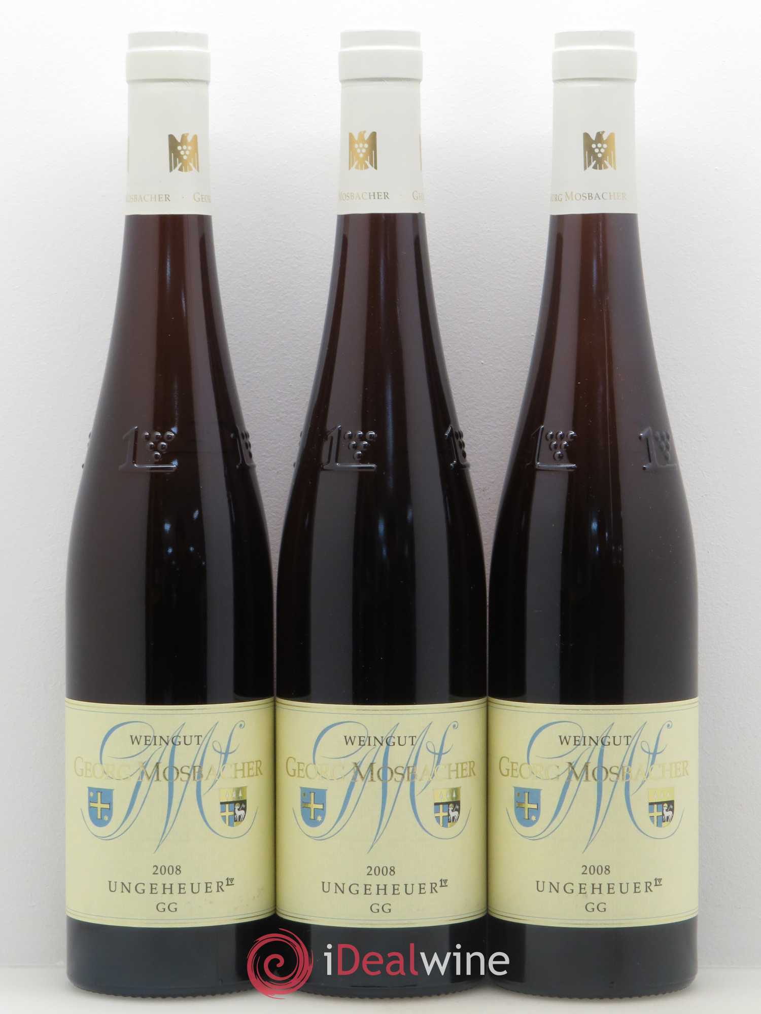 Riesling Ungeheuer Forst GG Trocken Georg Mosbacher Pfalz 2008 - Lotto di 3 bottiglie - 0