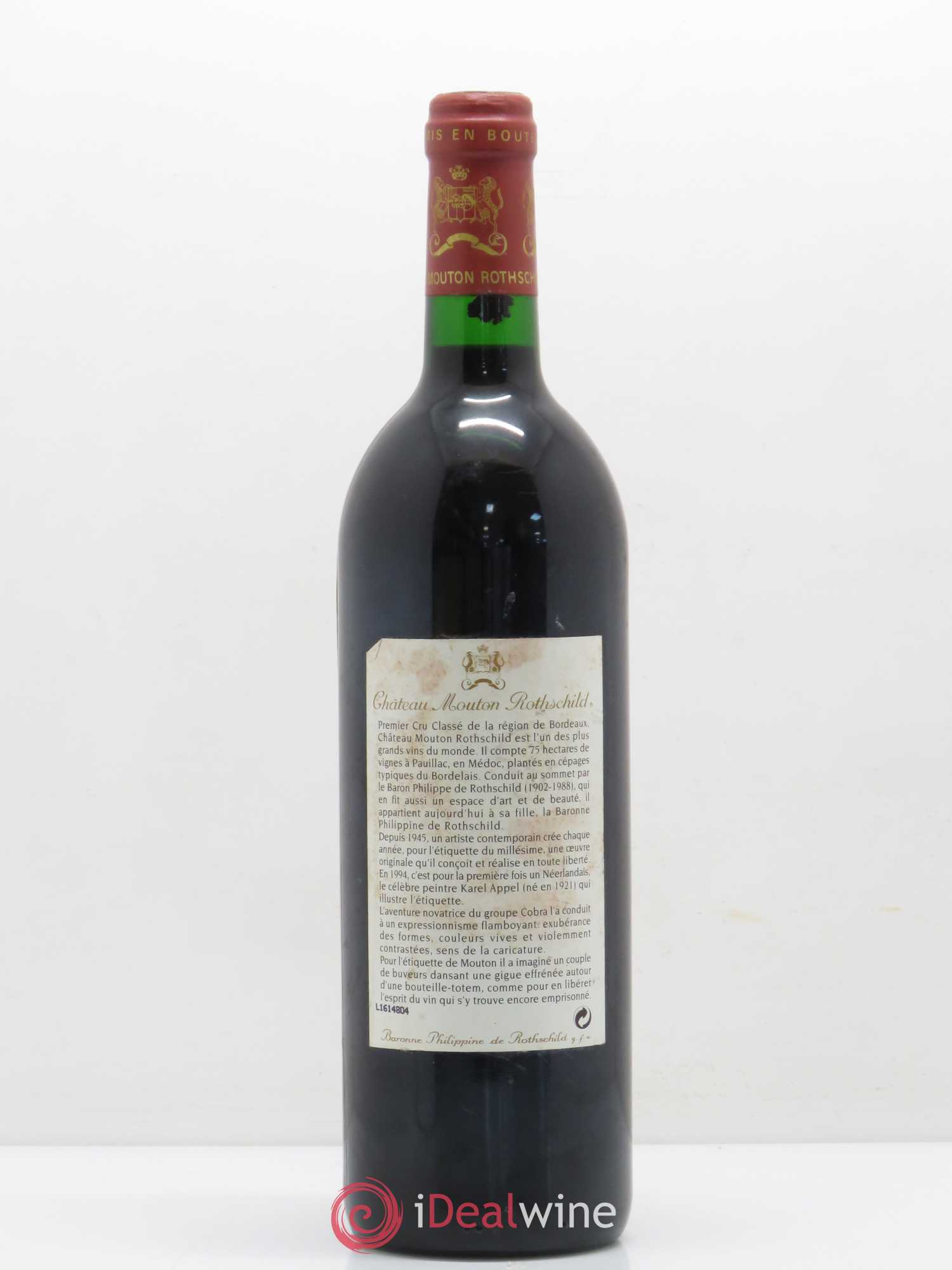 Château Mouton Rothschild 1er Grand Cru Classé 1994 - Lot de 1 bouteille - 1